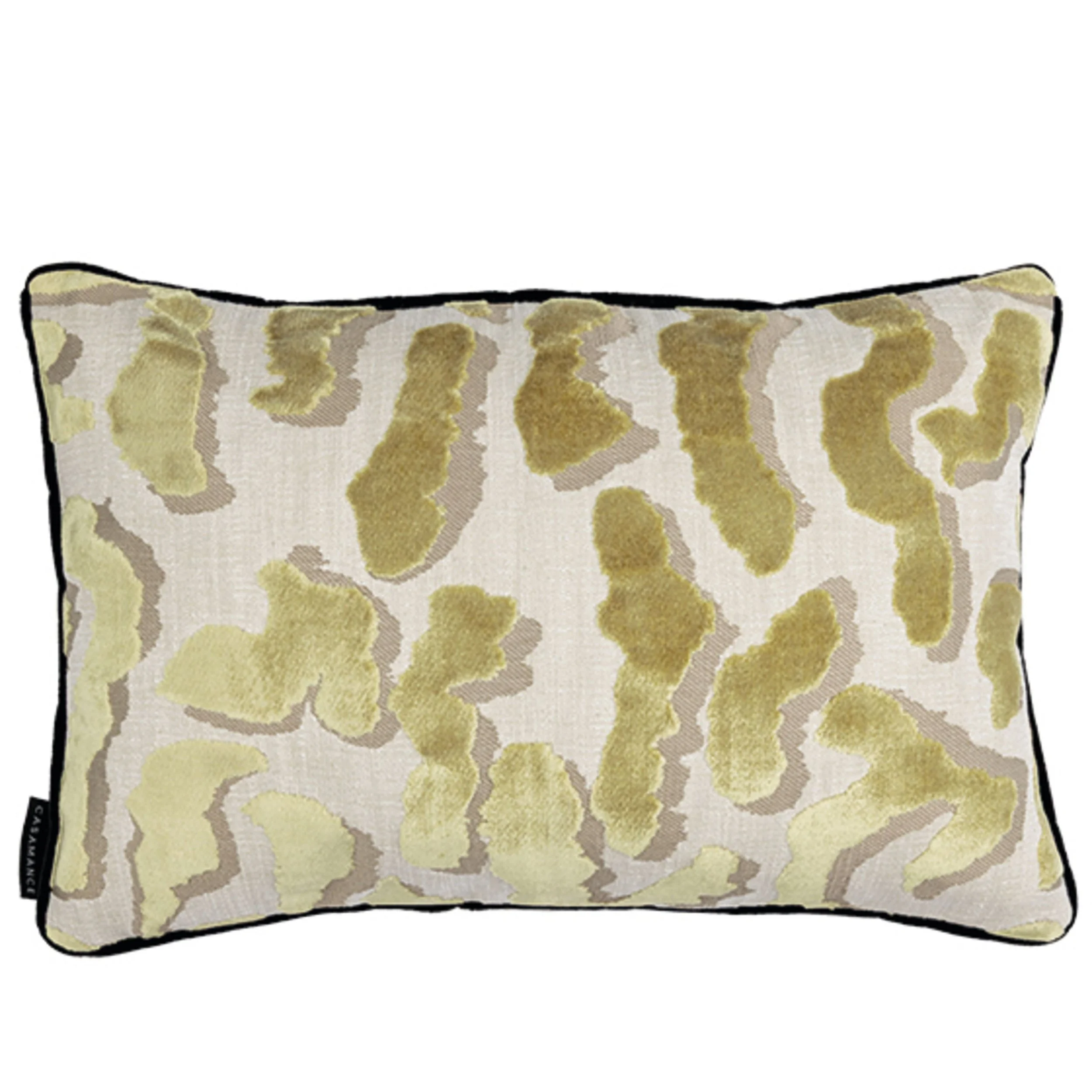 Nimbus velvet jacquard rectangular cushion khaki