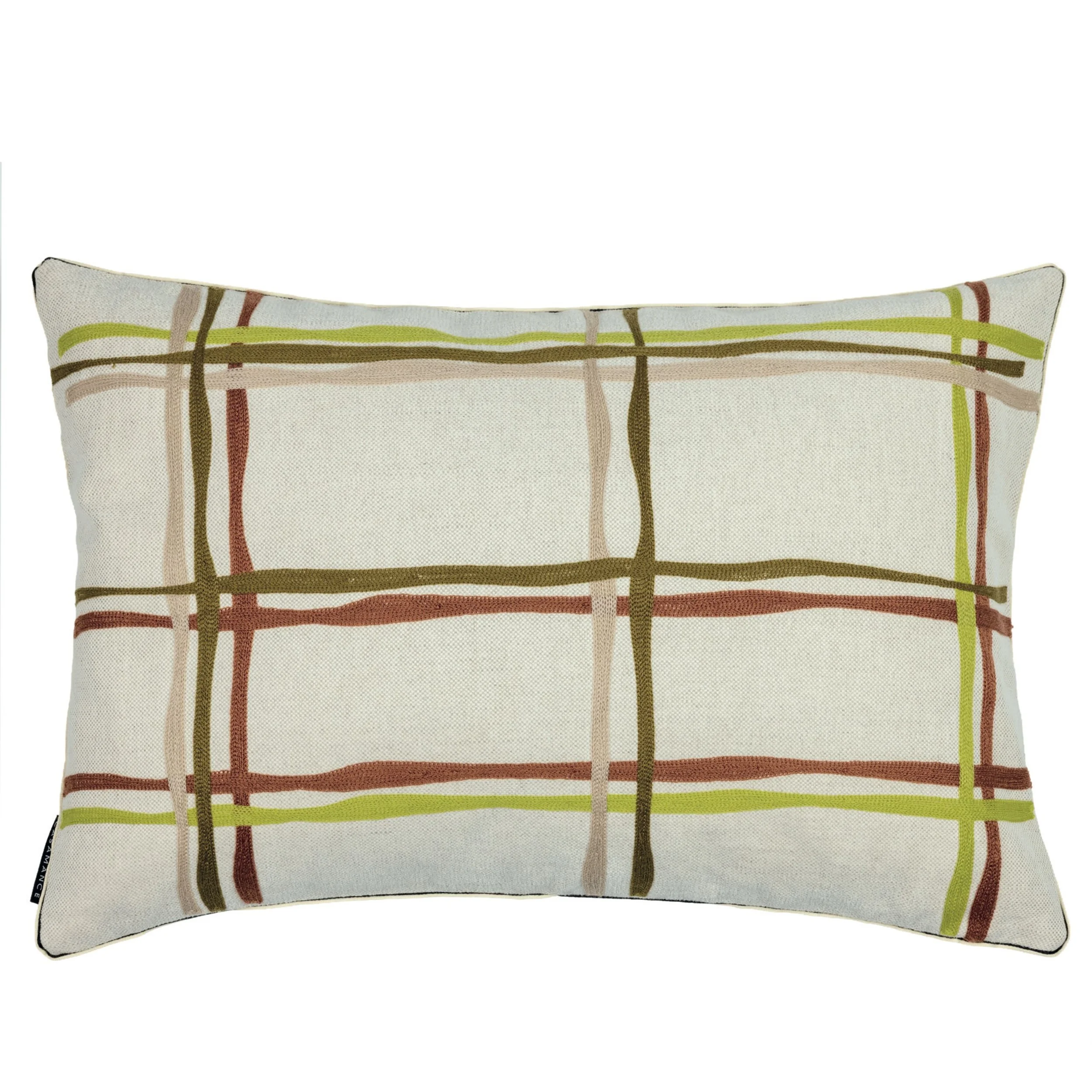 Oban Embroidered Cushion 40x60cm | Piped Edge citrus olive