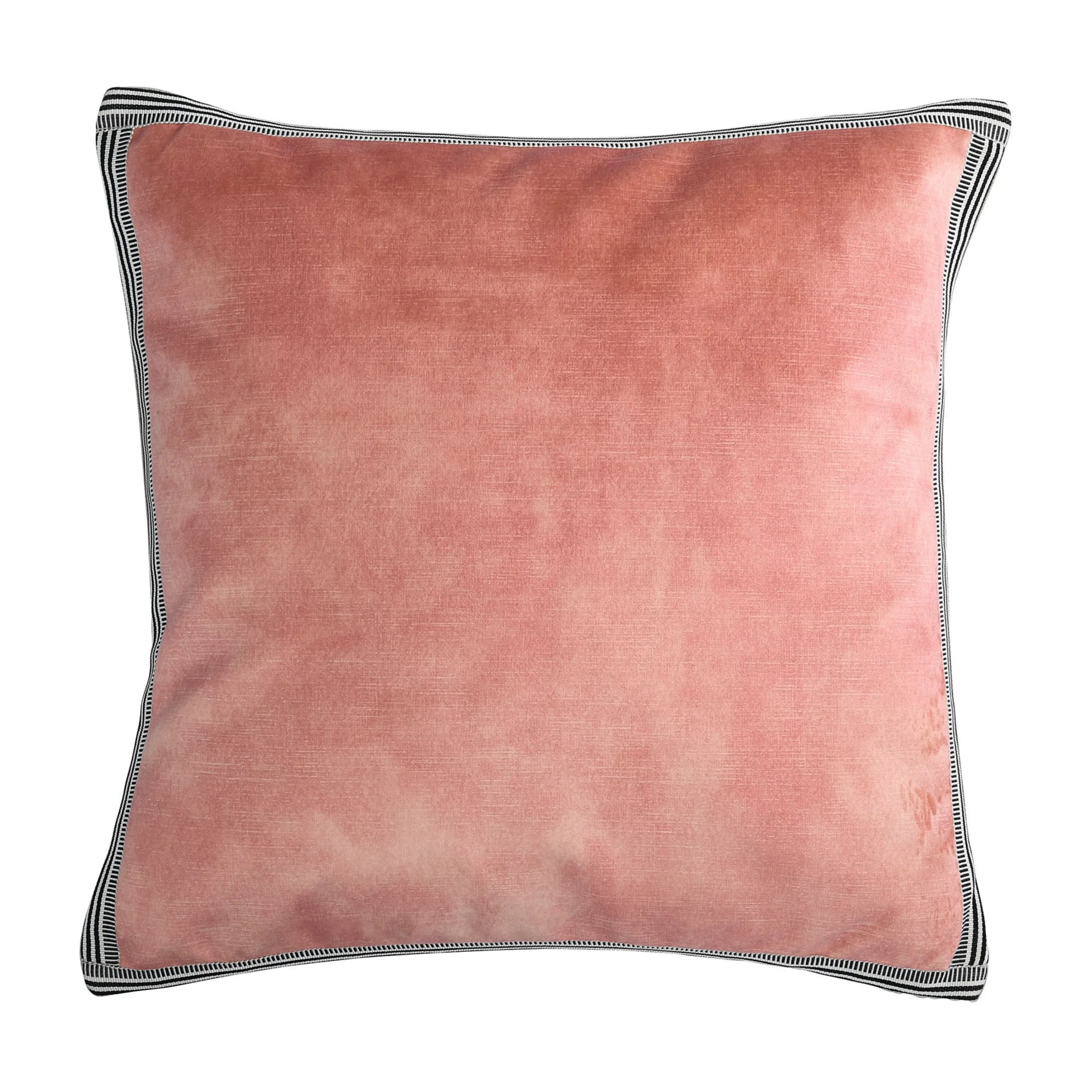 Maison Casamance Manade Rose Blush velvet cushion, 65 × 65 cm square, front view