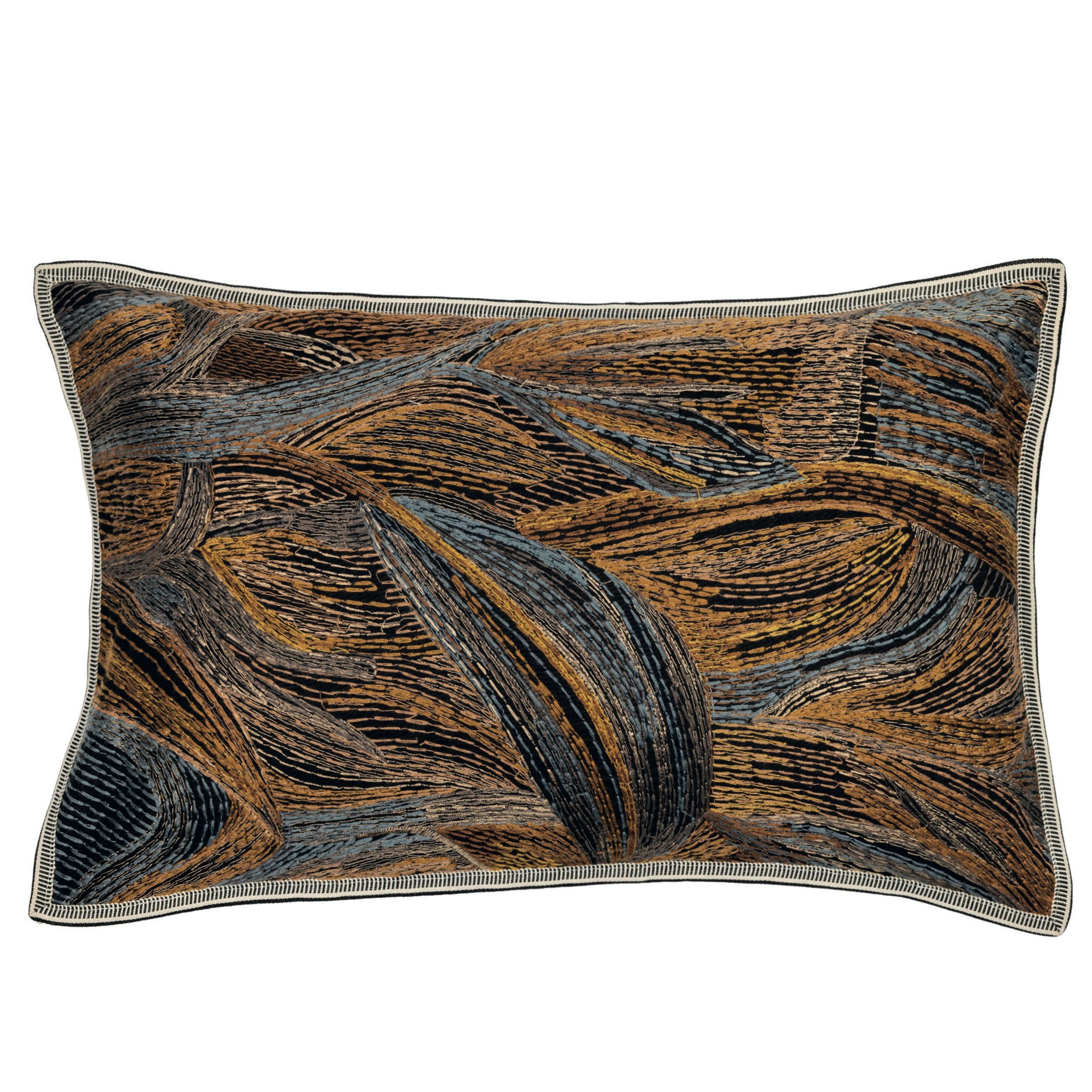 Casamance Iridis embroidered cushion in Neutral