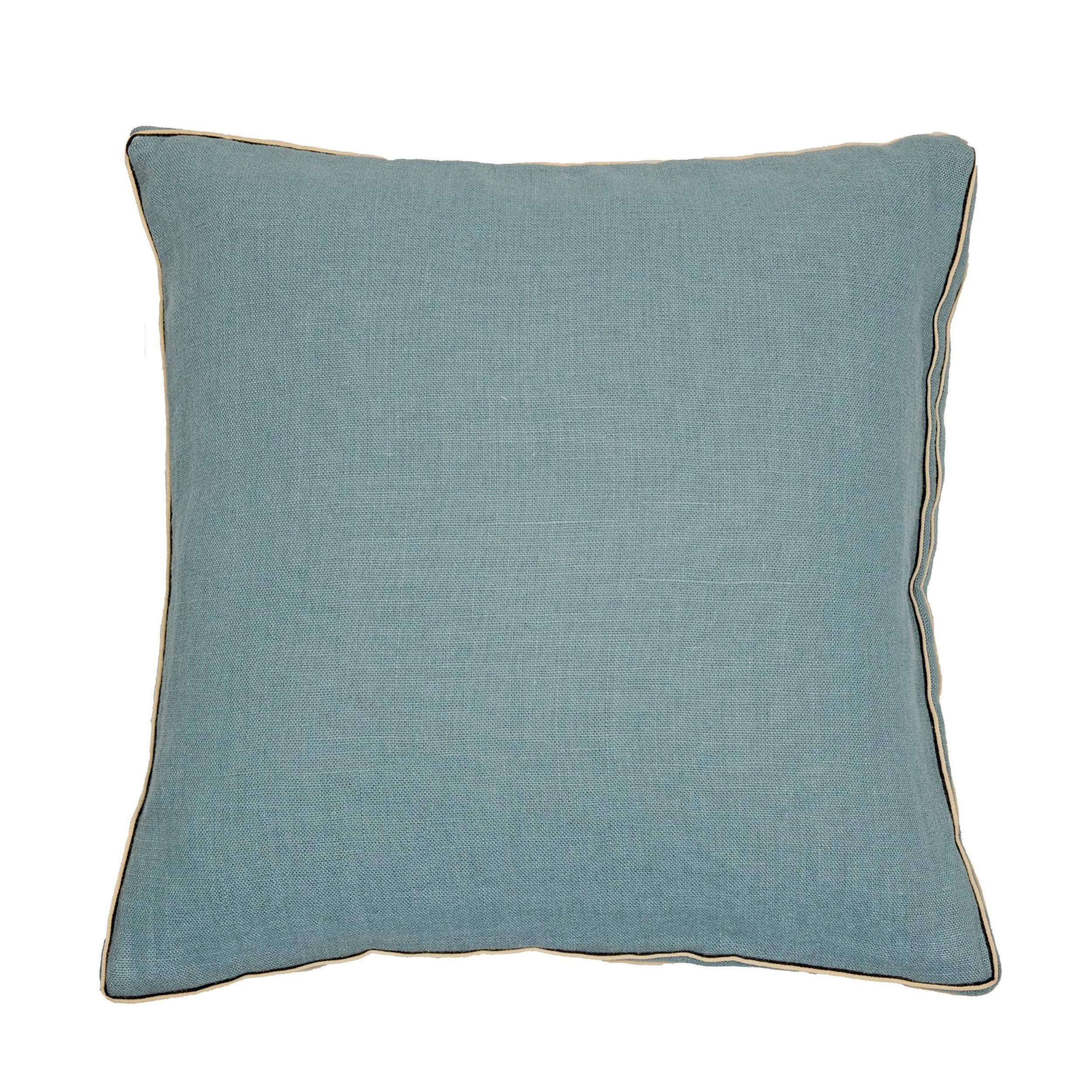 Maison Casamance Cote Lin cushion in Bleu Baltique