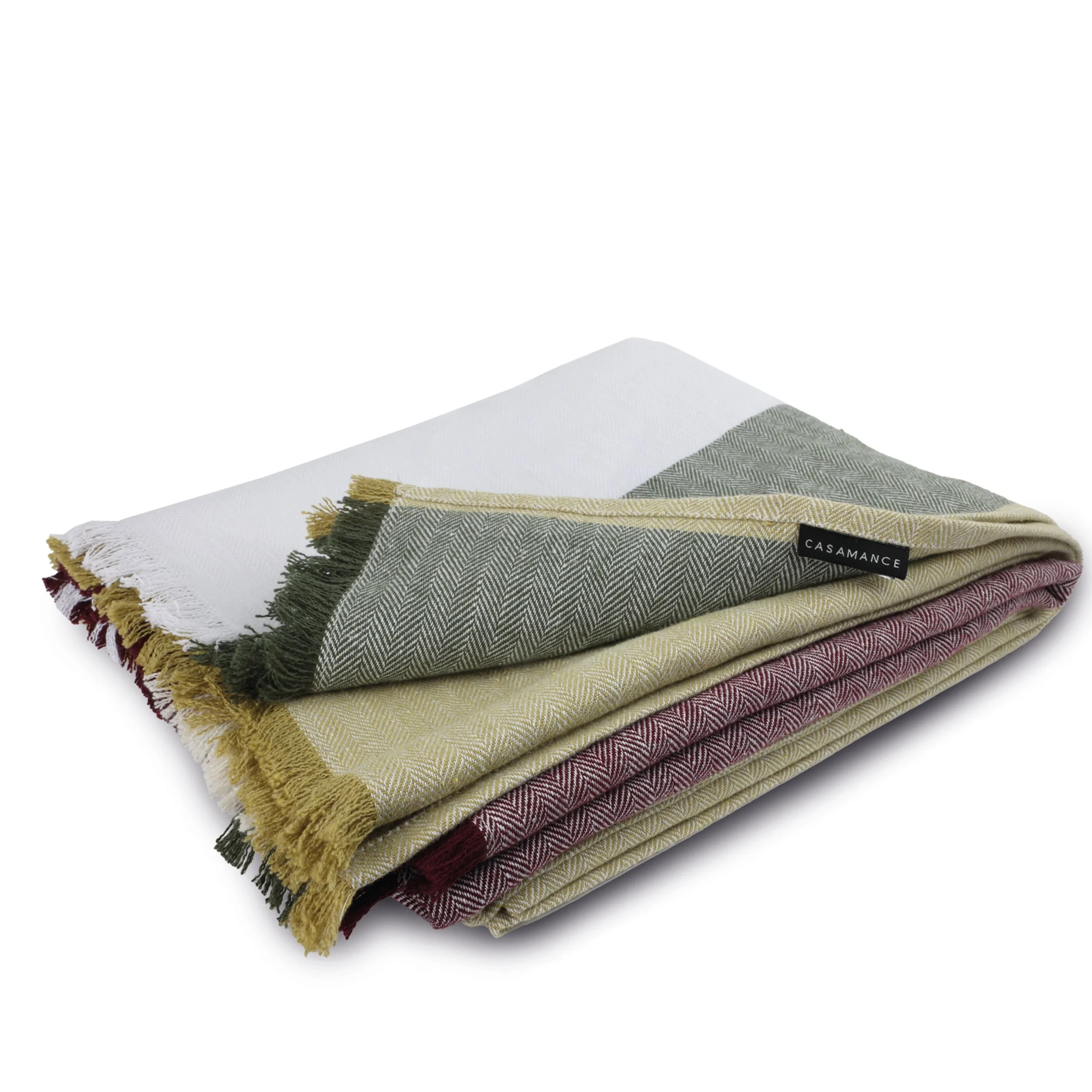 Maison Casamance Talie throw in Violet Olive colourway