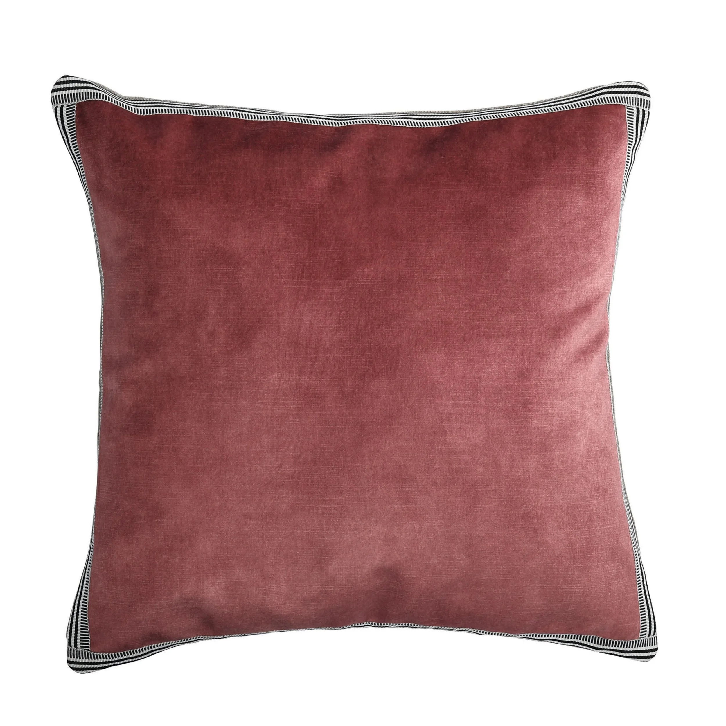Maison Casamance Manade Bois de Rose velvet cushion, 65 × 65 cm square, front view