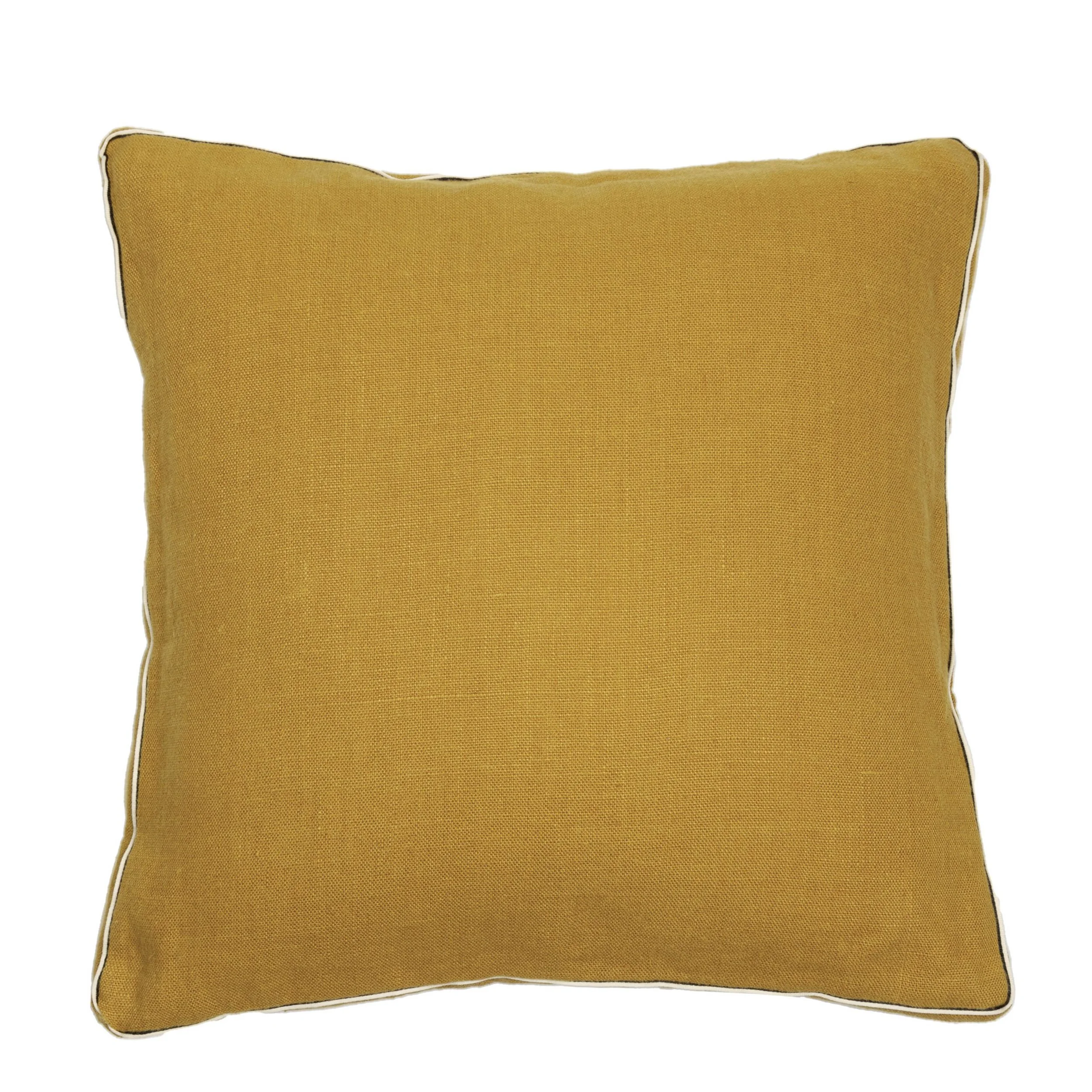 Maison Casamance Cote Lin cushion in Ocre
