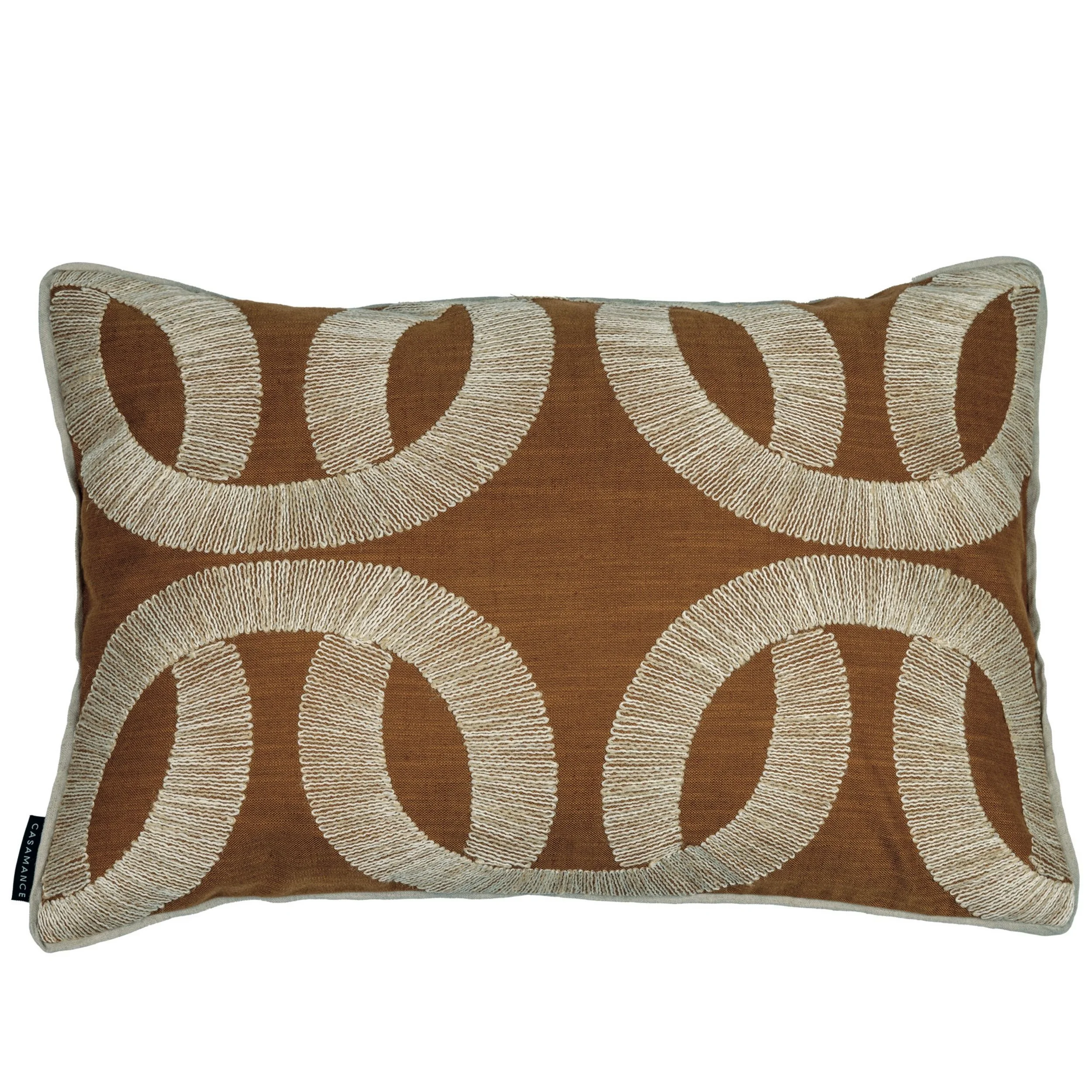 Casamance Sur Un Fil cushion in Terracotta