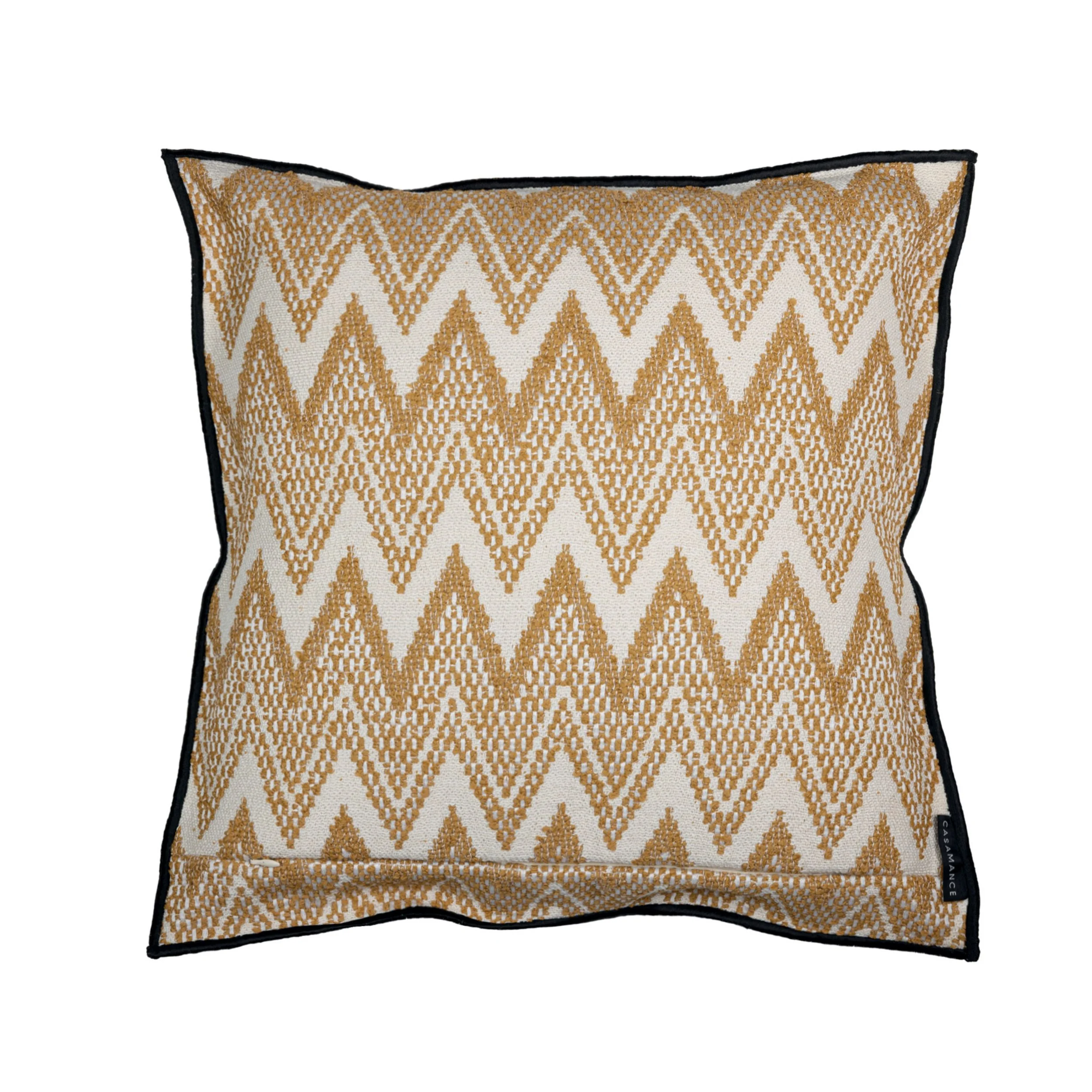 Hozho zigzag patterned outdoor cushion ocre