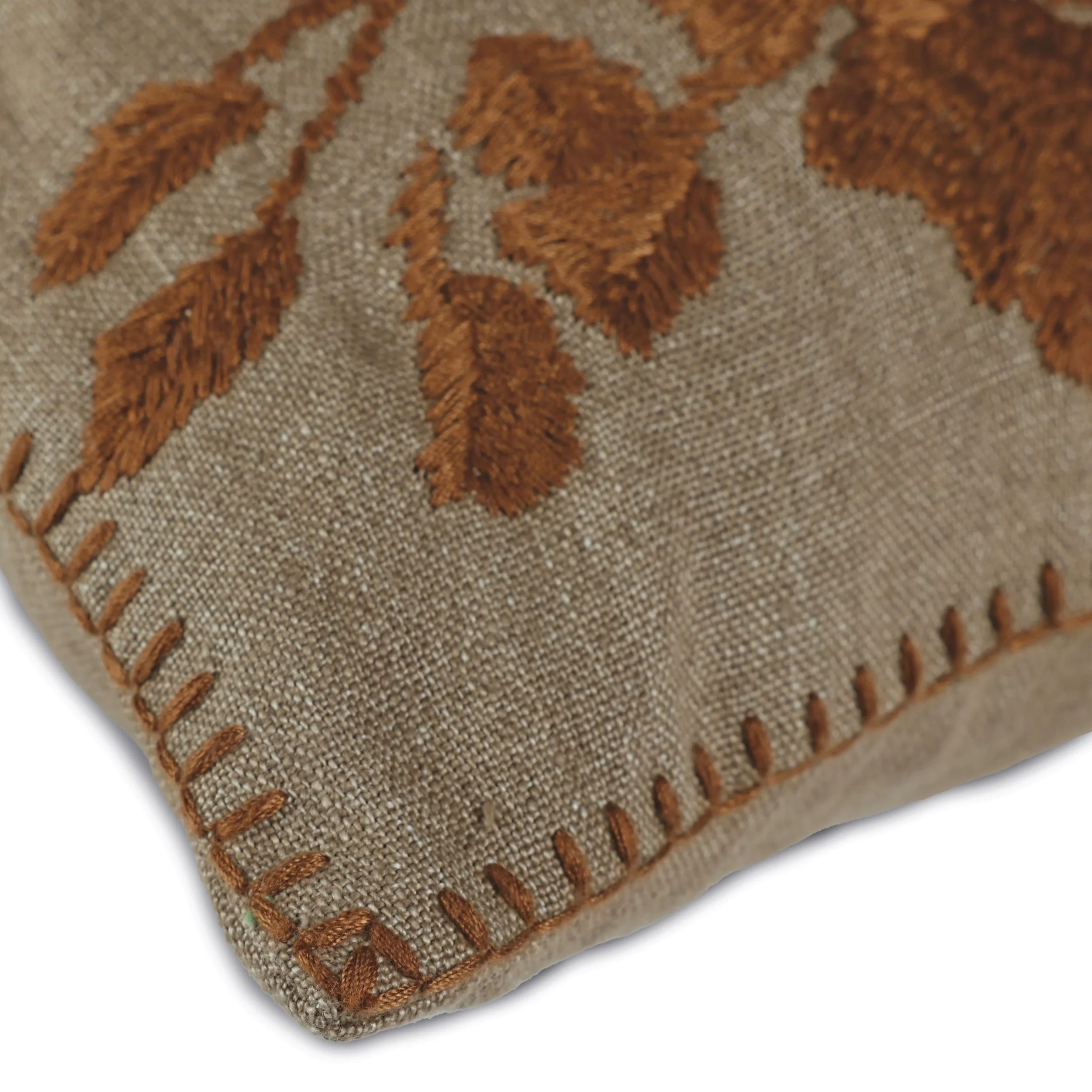 Casamance Gardenia cushion embroidery detail