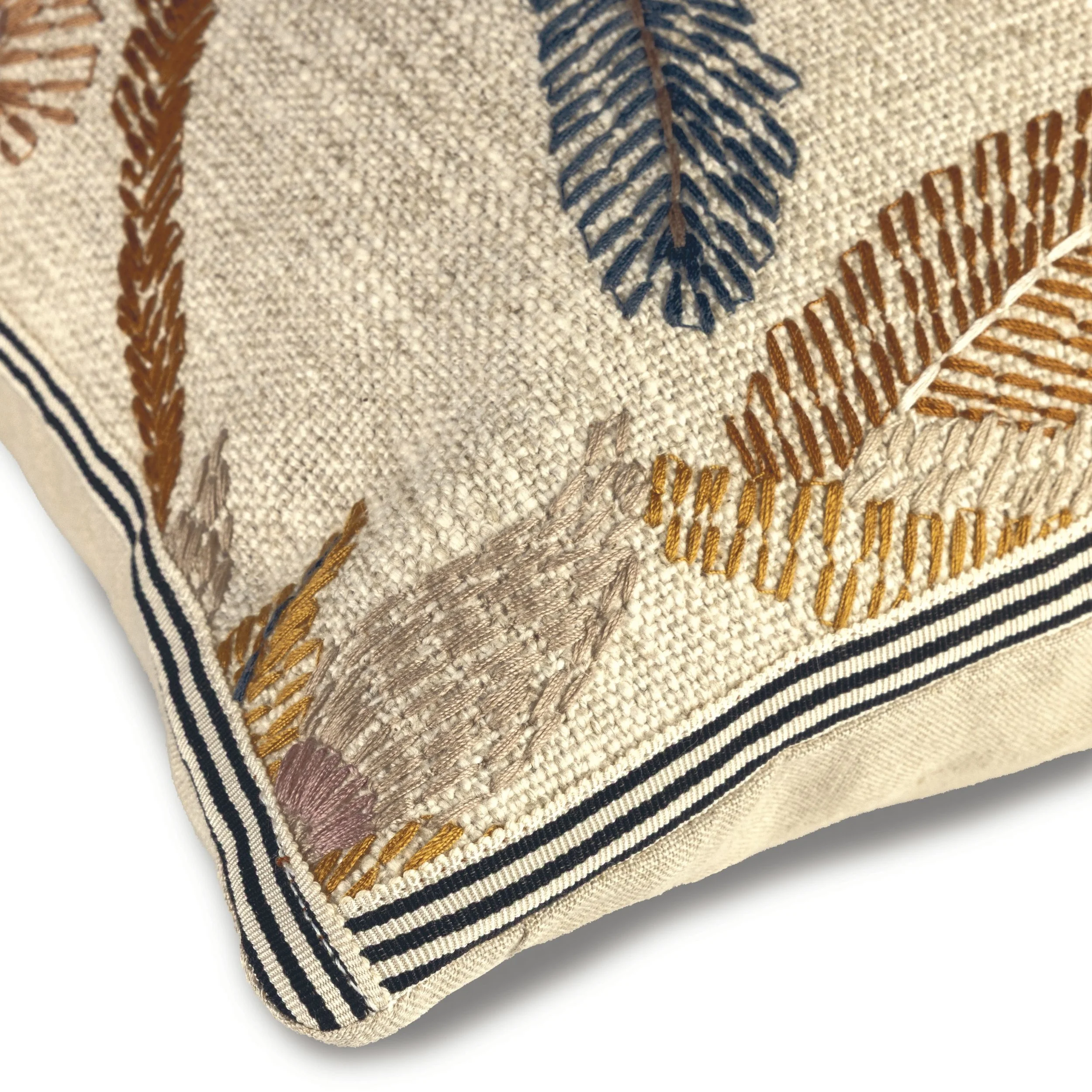 Casamance The Lost Garden embroidered cushion detail