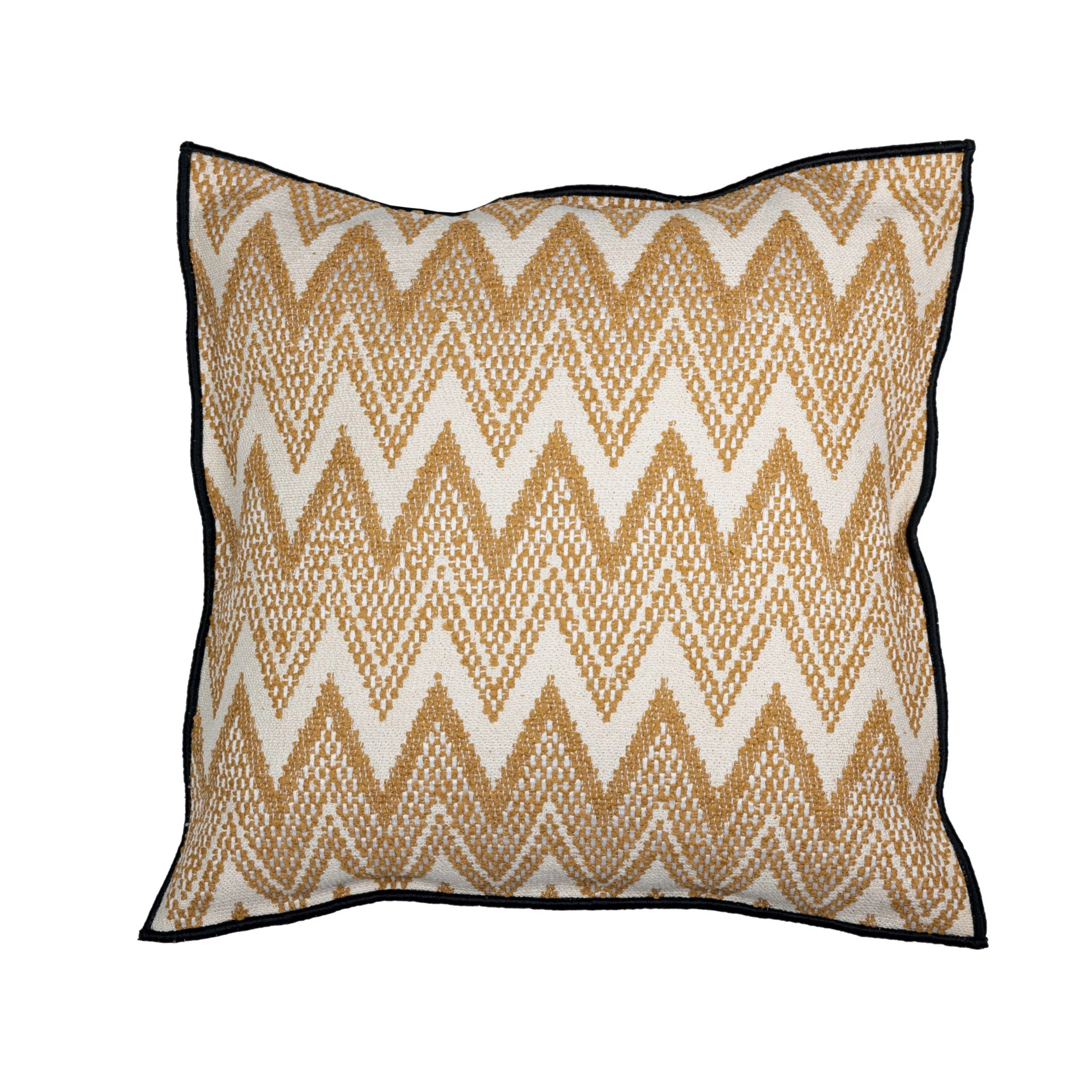 Hozho zigzag patterned outdoor cushion ocre