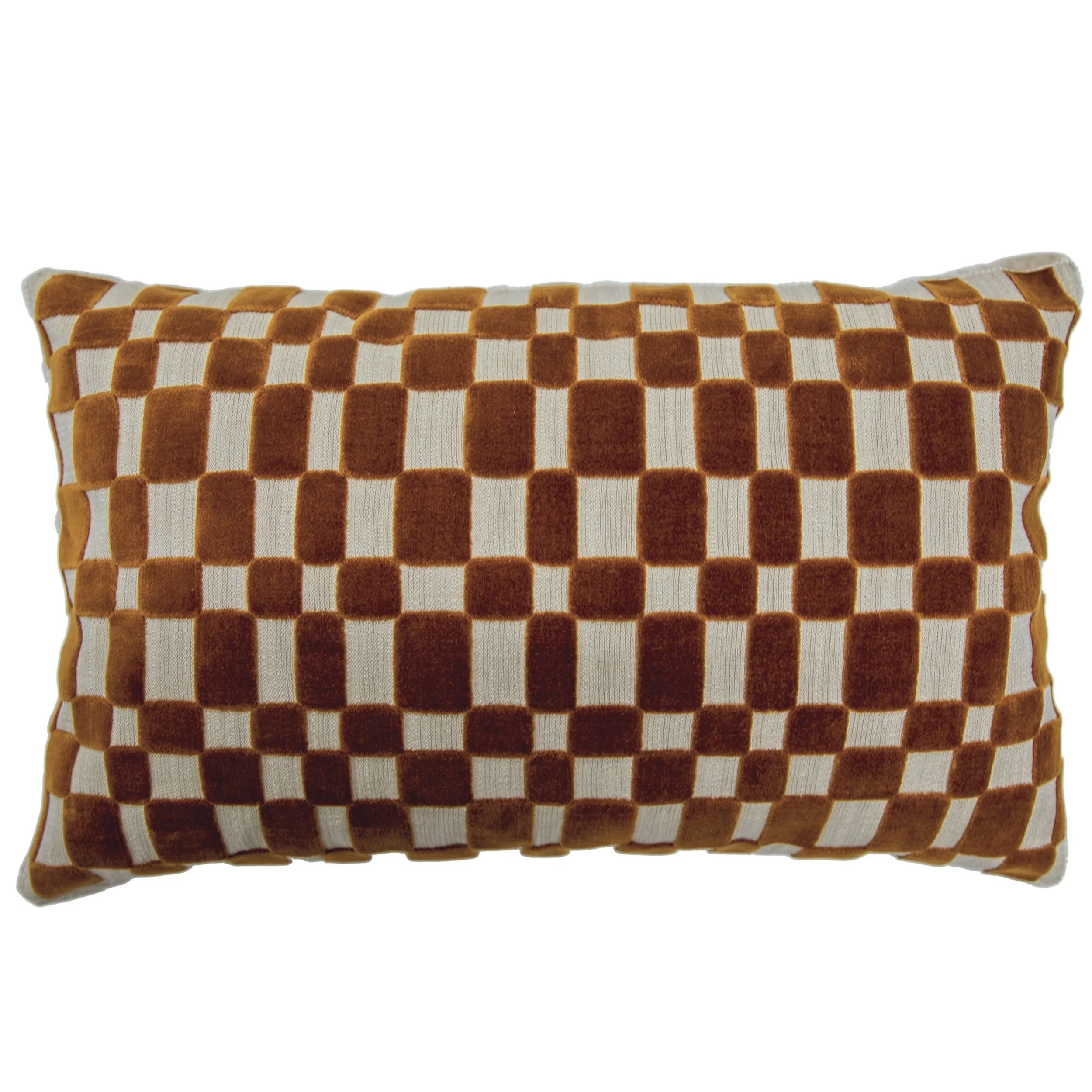 Casamance Modulor velvet cushion in Terracotta