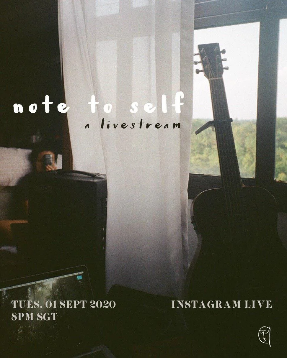note to self; a livestream

Part of Music For A Cause & SGMUSO'S FundAGig initiative, to help out musicians who lost job opportunities due to COVID19.