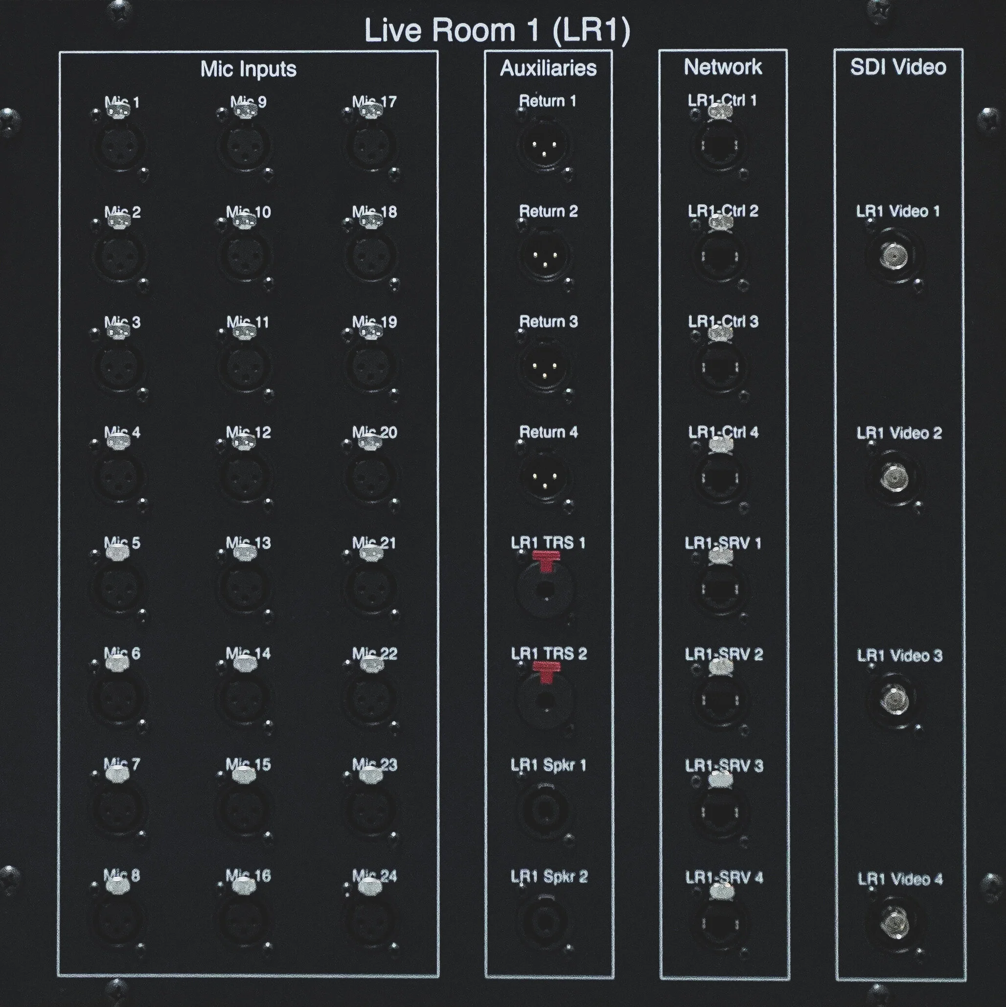 Live Room Wall plate with Video Capabilities at Reverb and Echo