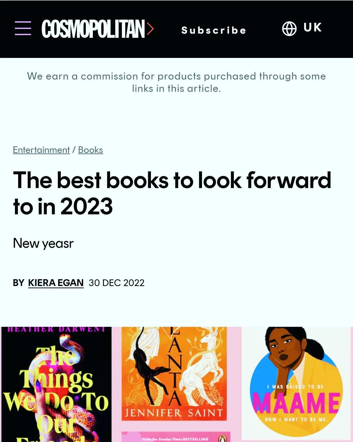 Delighted to be in @cosmopolitanuk alongside brilliant reads from @emiliahartbooks,.@alicemjslater and @costanzacasati