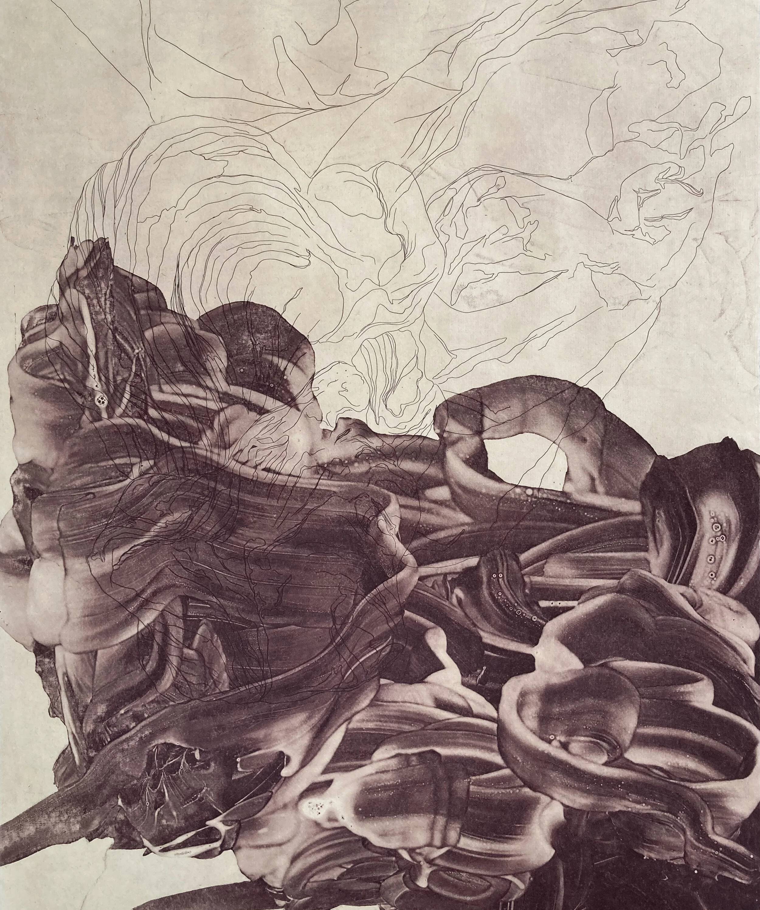 Massive Night Series, Etching, 17’’x20’’, 2021