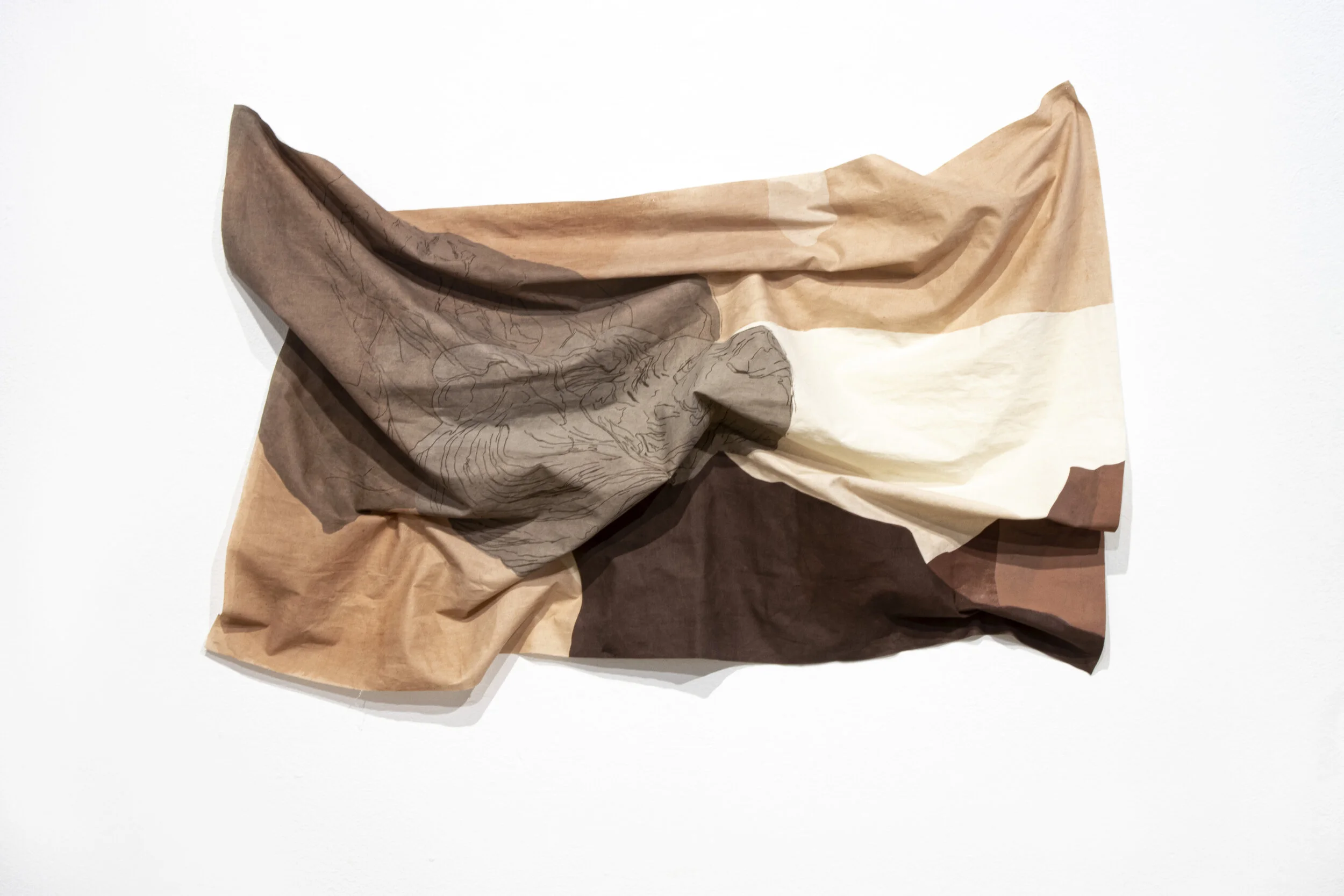 Folding, Silkscreen on Fabric, 30''x50'', 2021