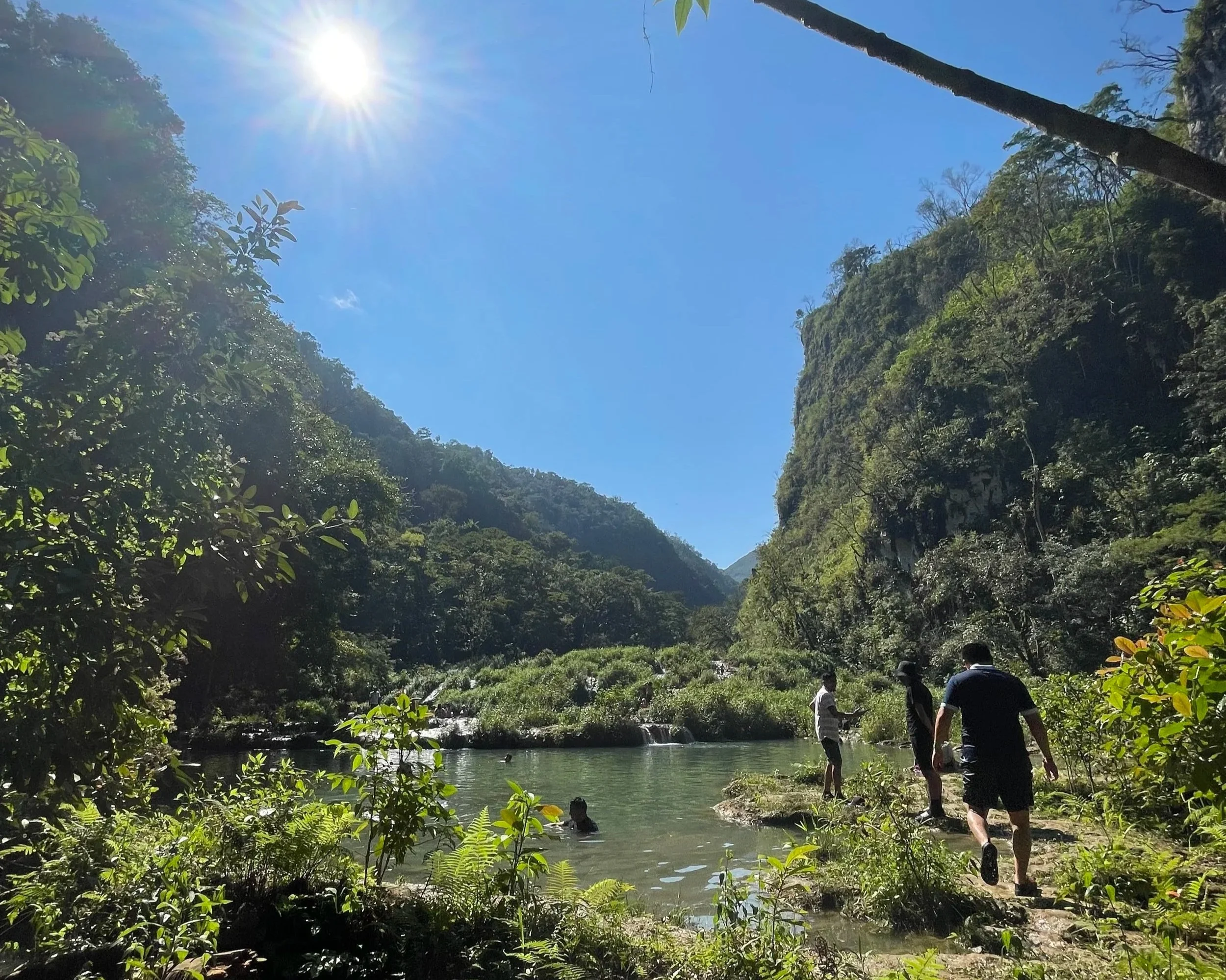 People walking to the river in Semuc Champey