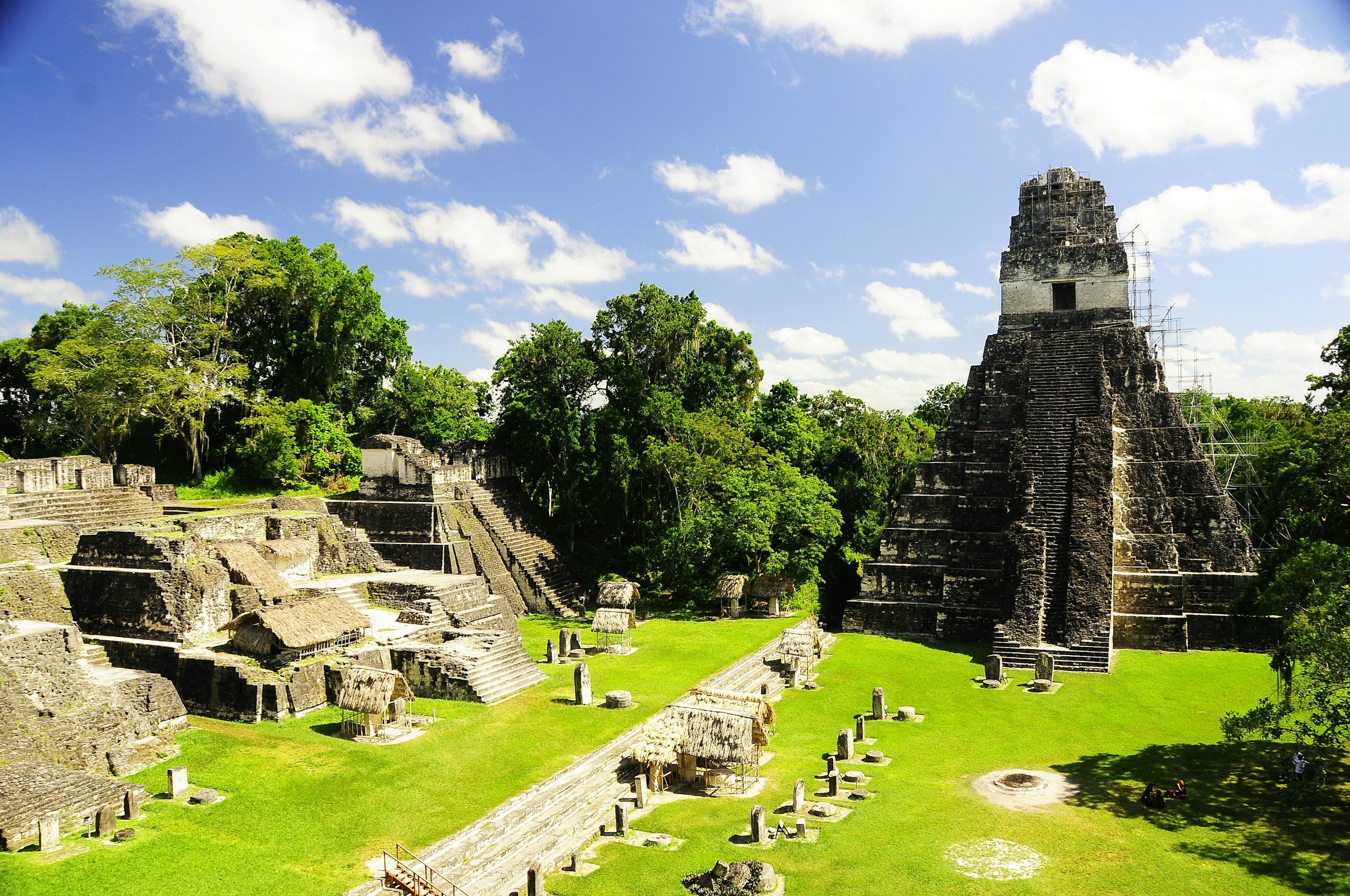 The Mayan ruins of Tikal in the jungle of Guatemala on a sunny day, making it one of the best places to visit in Guatemala