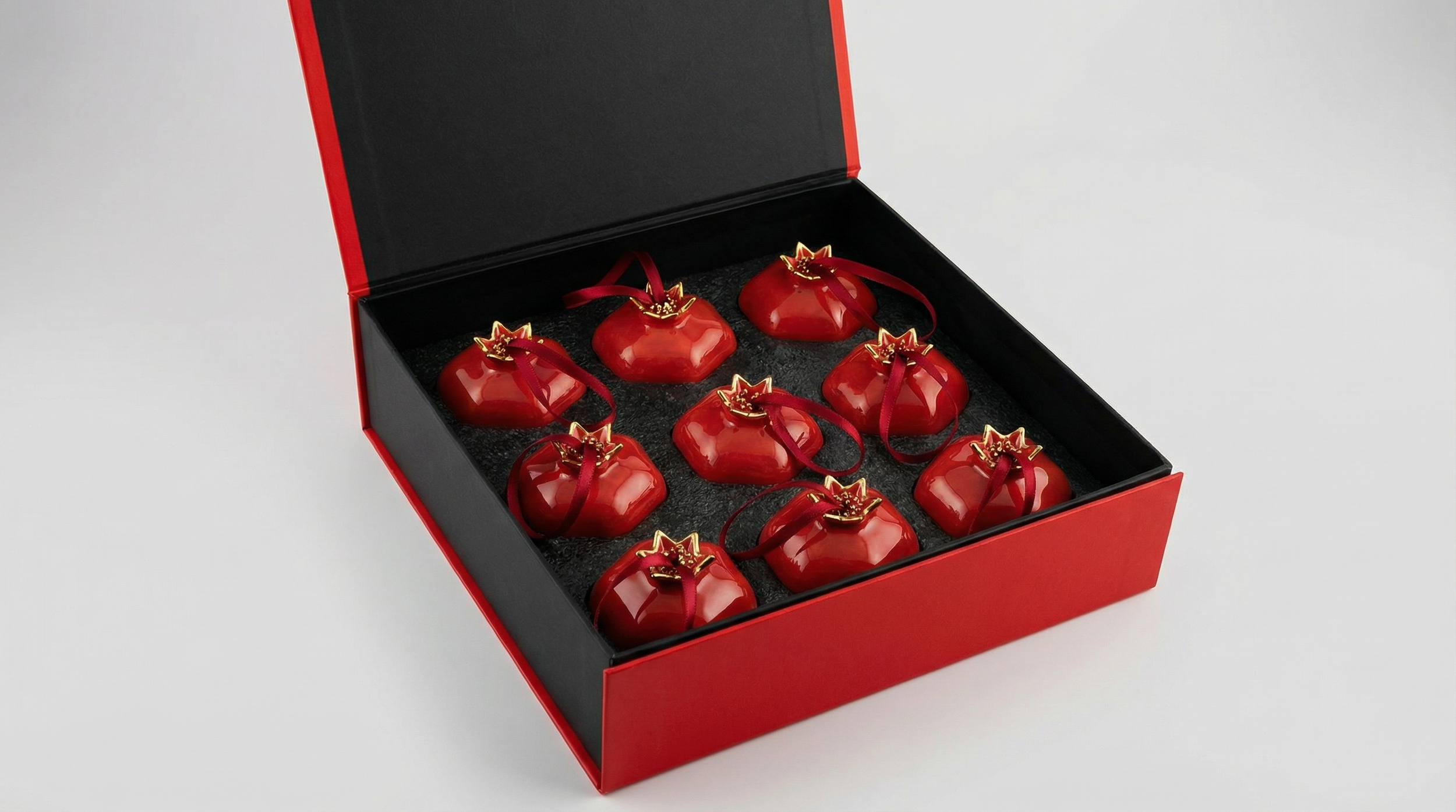 Porcelain Pomegranate Ornaments