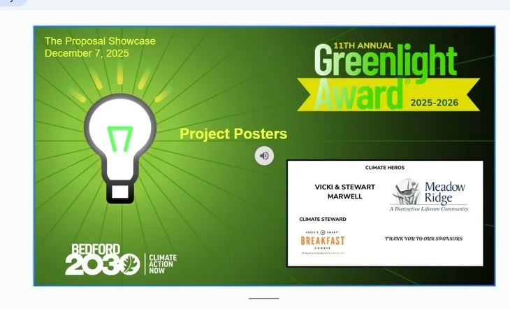 Earlier this month, I had the pleasure of once again serving as a judge for Bedford 2030s Greenlight Awards. This early round of project review helps program participants fine-tune their projects and helps Bedford2030 determine which projects should 