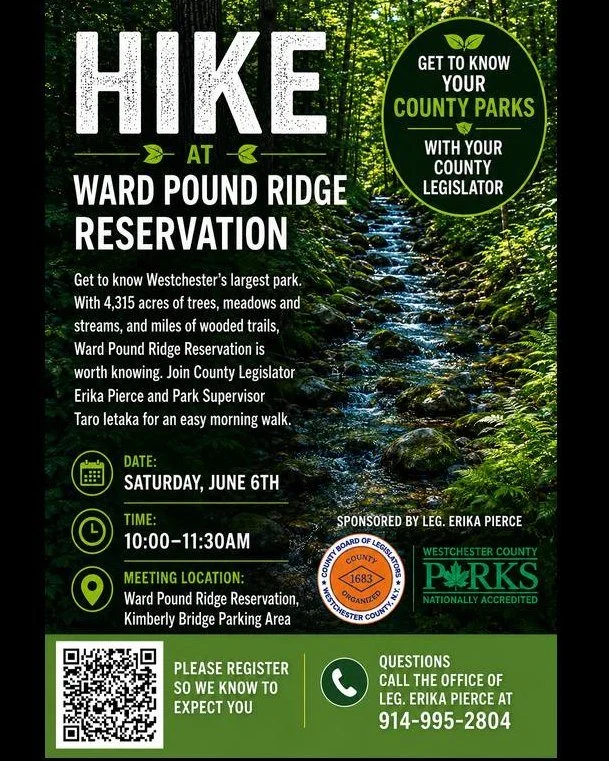 Celebrate National Trails Day in Ward Pound Ridge Reservation! 

Join Ward Pound Ridge Supervisor Taro Ietaka and I for an enjoyable and informative morning hike in Ward Pound Ridge Reservation next Saturday, June 6th, from 10-11:30am. Meet in the Ki