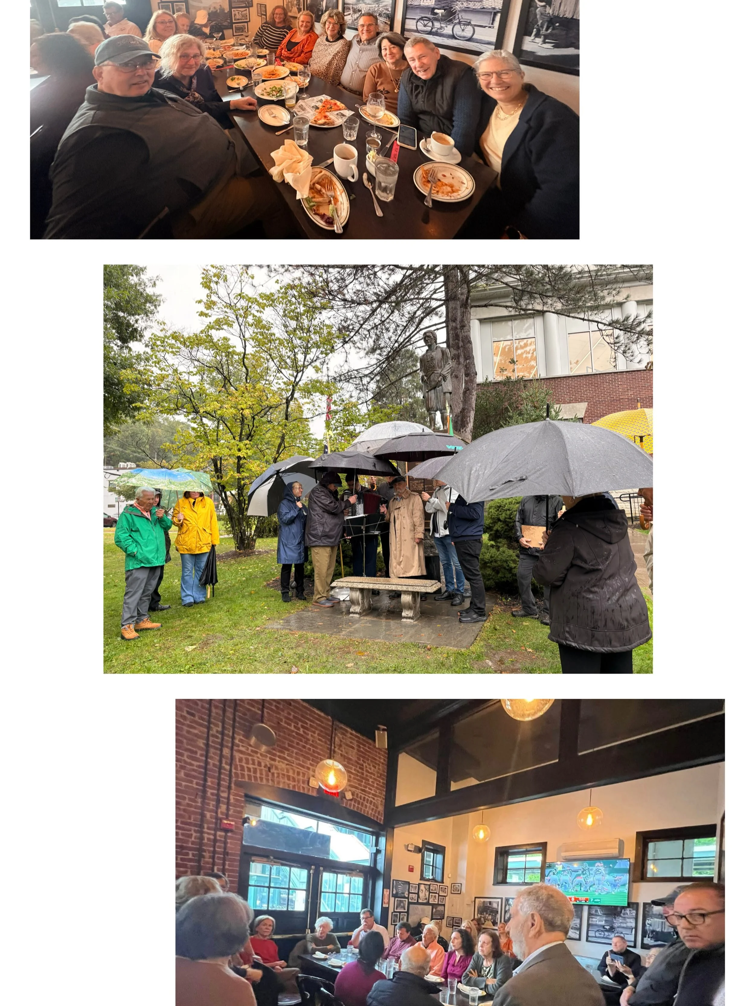 What a difference a day makes! Celebrating with the @italianamericanclubmtk during yesterday&rsquo;s rain, with a meal at @localipizzabar_mtk . The ribbon cutting for the new bocce court was rained out, but head on over there the park and visit it to