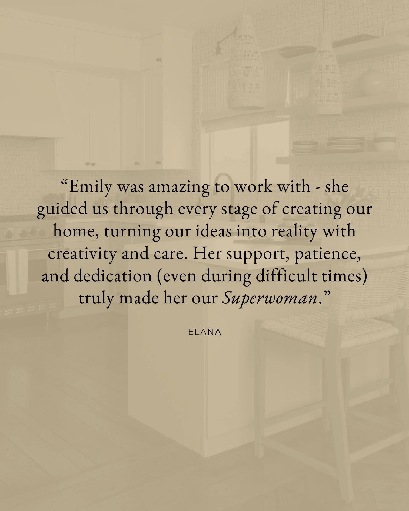 Beyond flattered by this sweet message ☺️ Thank you so much, Elana! If you&rsquo;re looking for someone to help bring your aesthetic to life, I&rsquo;d be honored to help 🤍 Contact me and we can get started!⁠
⁠
#EmilyLaMarqueDesign #clientlove #woma