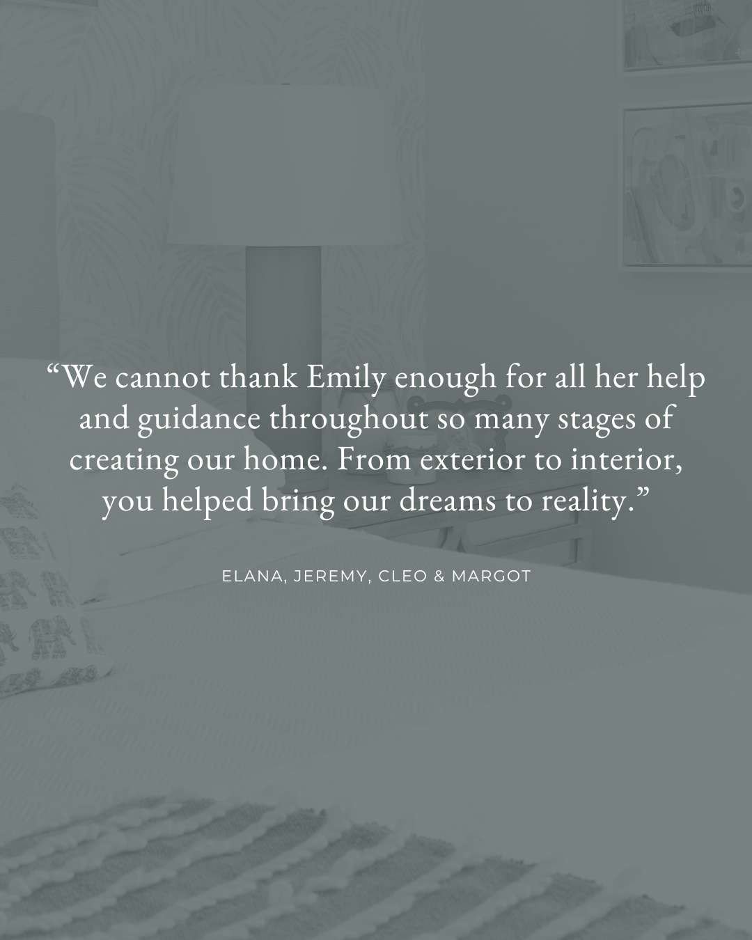 This is why I love what I do. 🤍 Thank you to Elana, Jeremy, Clea, and Margot for trusting me to transform ideas into a home that truly feels like theirs. Designing for families like this is such a gift.⁠
⁠
#EmilyLaMarqueDesign #womanownedbusiness #c