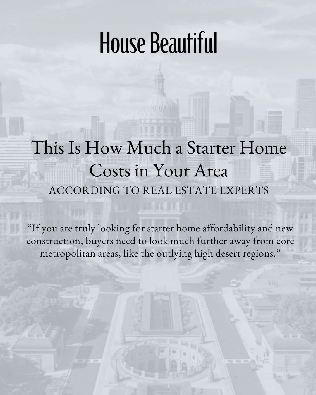 Looking for a starter home? 2026 is reshaping what a &lsquo;starter home&rsquo; can look like, and sometimes that means looking beyond the heart of the city for more affordable options, according to this @housebeautiful article. Buyers widening their