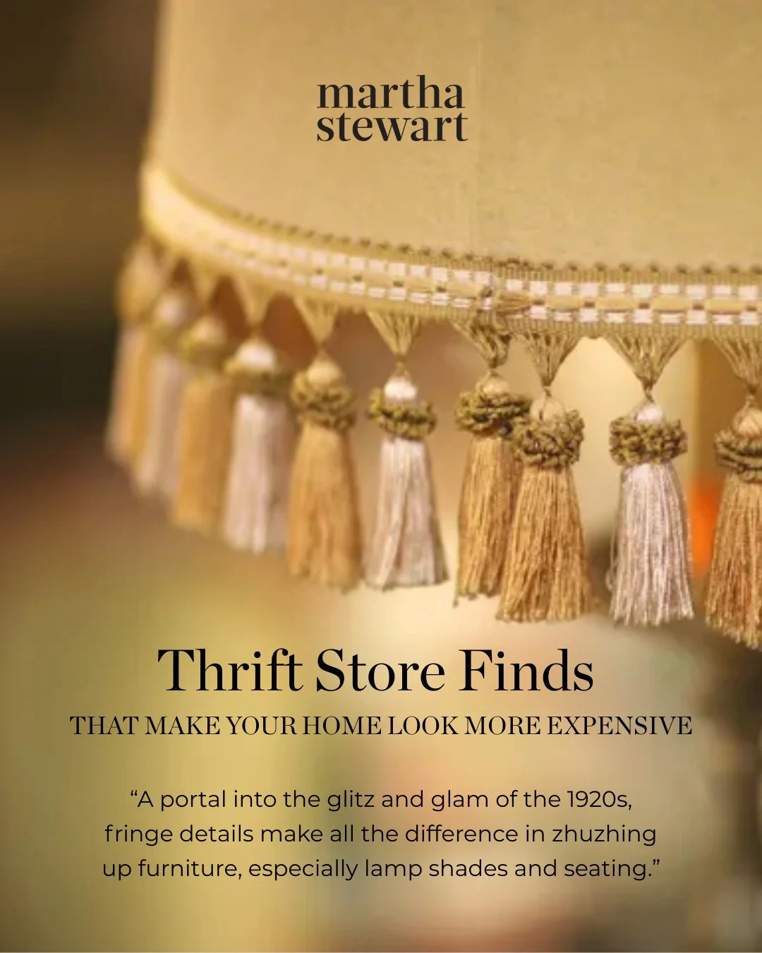 Thrilled to be featured in @marthastewart 🖤 I love how even the smallest details,  like a fun touch of fringe, can transform a piece into something memorable. A little 1920s glamour goes a long way toward elevating and making interiors feel one-of-a