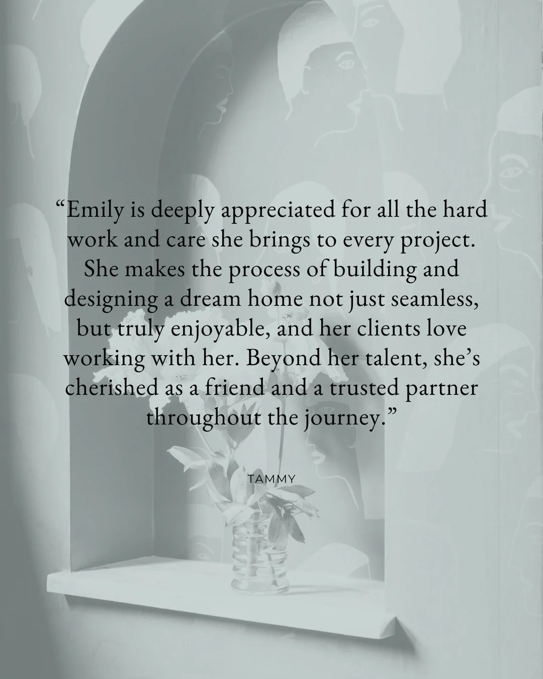 I&rsquo;m incredibly grateful for Tammy&rsquo;s kind words and trust throughout our work together. 🤍 Creating beautiful spaces is important, but building meaningful partnerships along the way is what makes this work truly special.⁠
⁠
#EmilyLaMarqueD