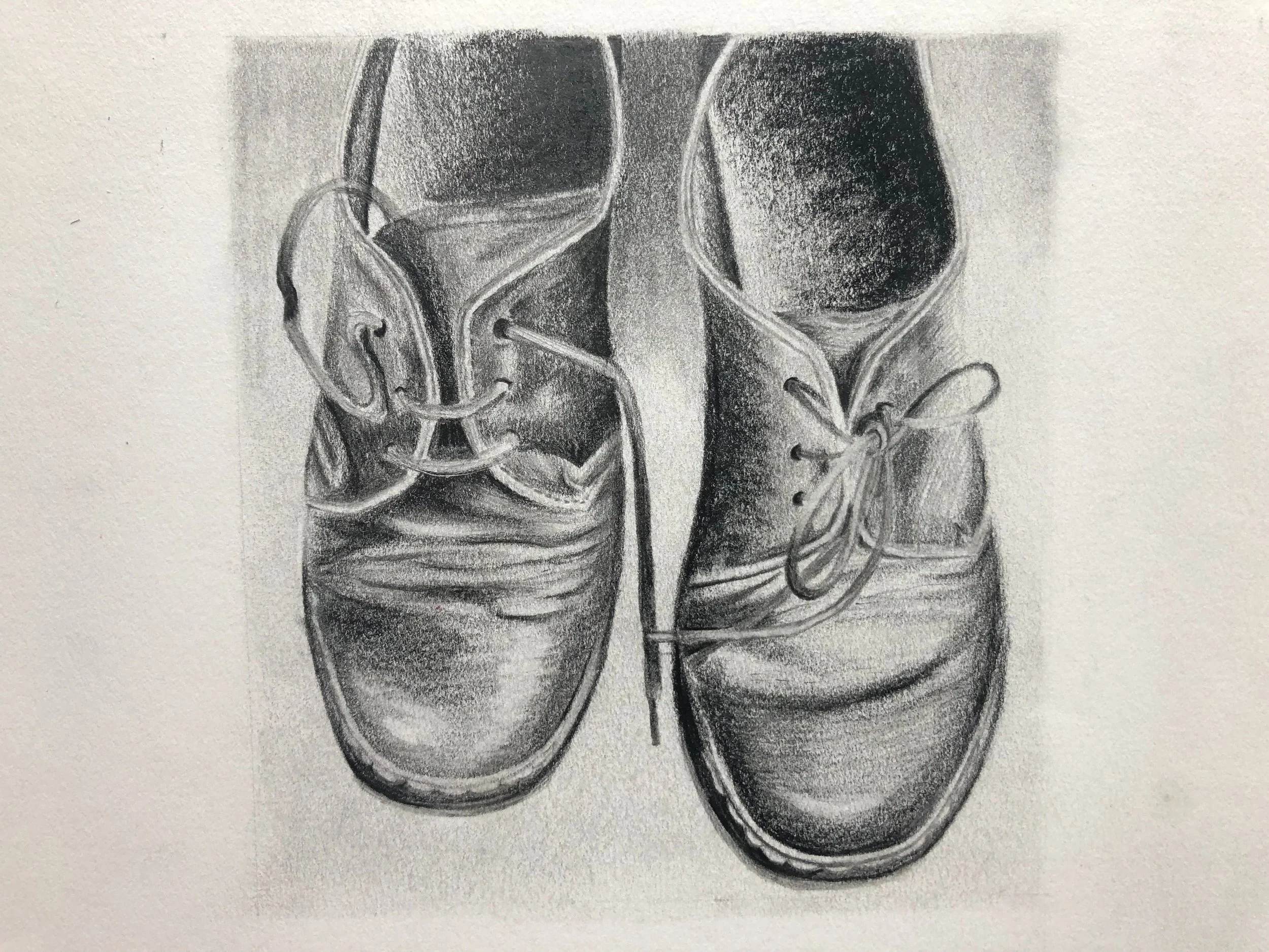 India Hearn Graphite Drawing - Shoes