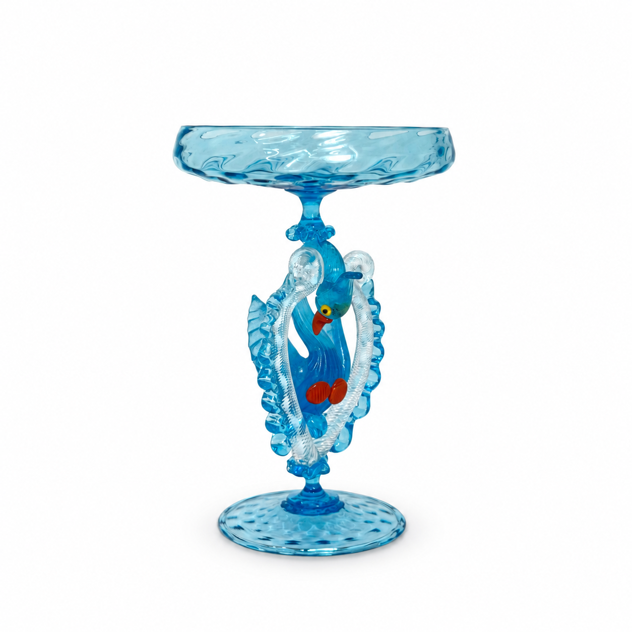 Ornate Aqua Glass Bird Compote.png