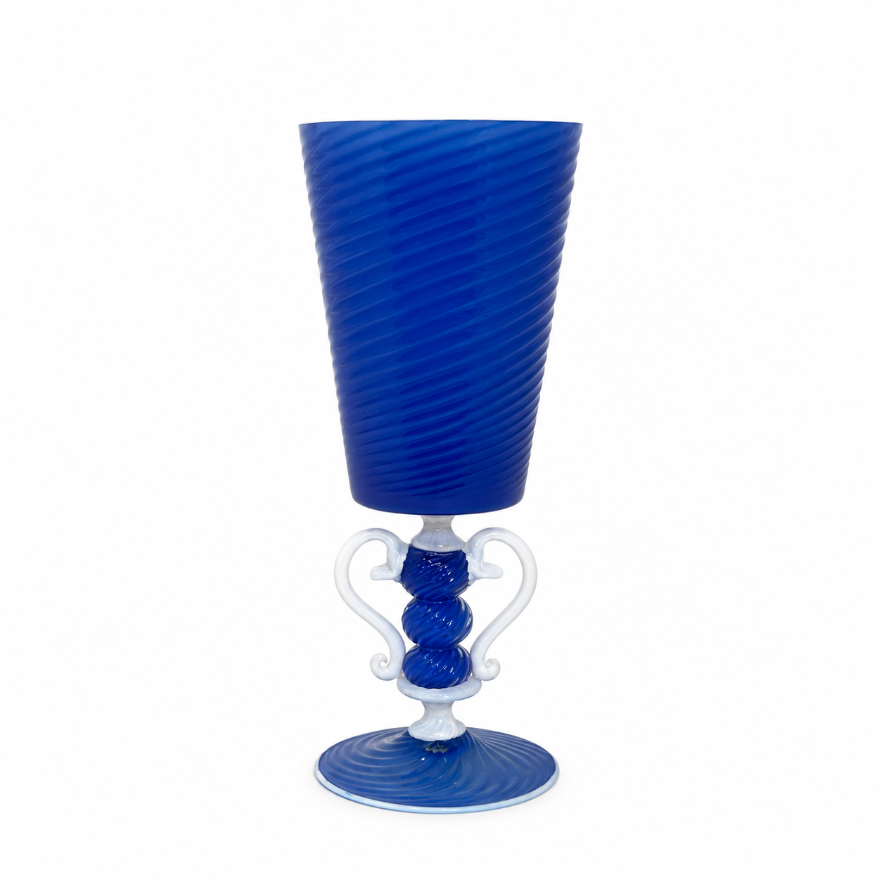 Cobalt Blue Spiral Glass Goblet.png