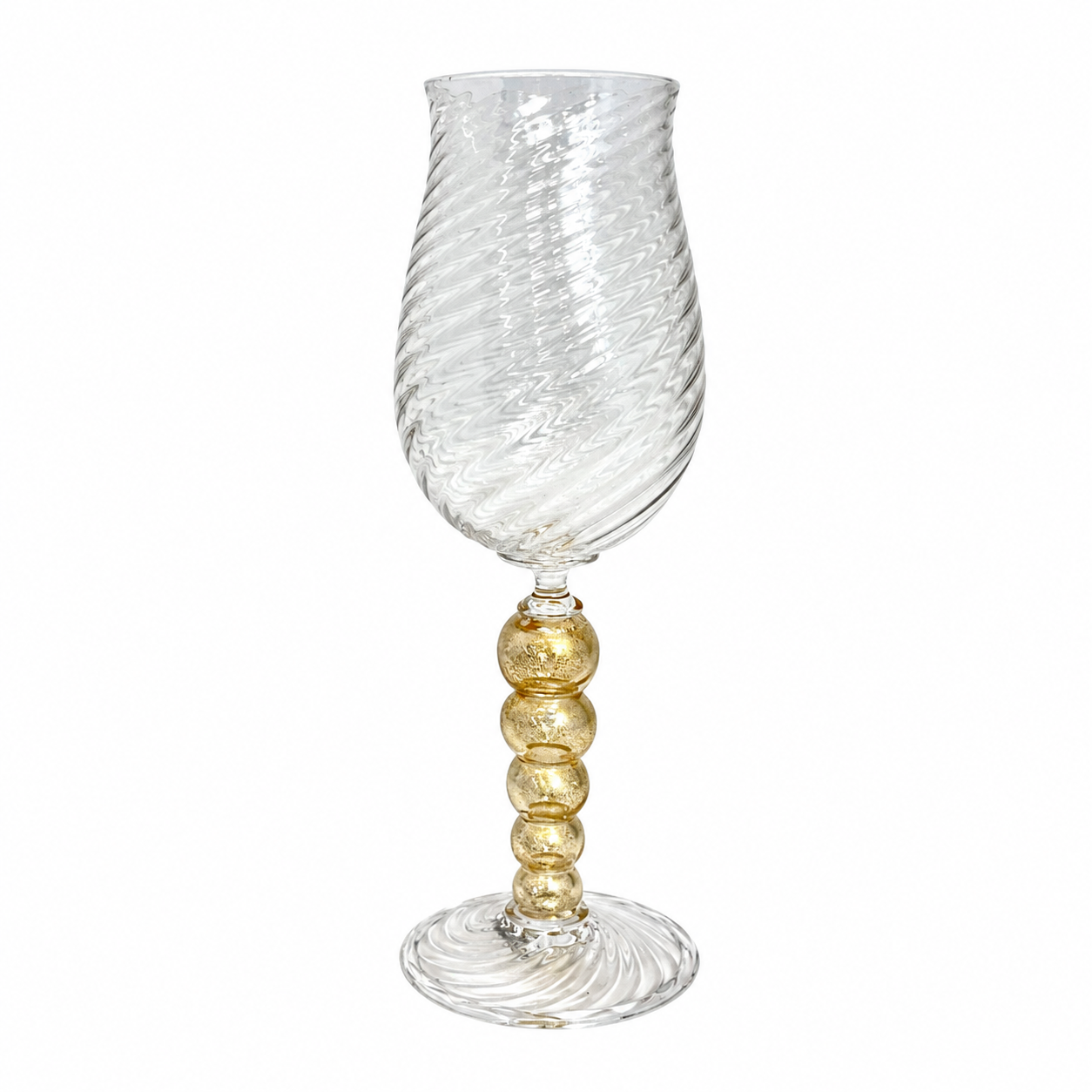 Twisted Glass Goblet with Golden Beaded Stem.png