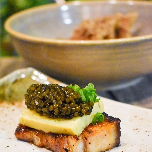housemade bacon and tomago with caviar.jpg