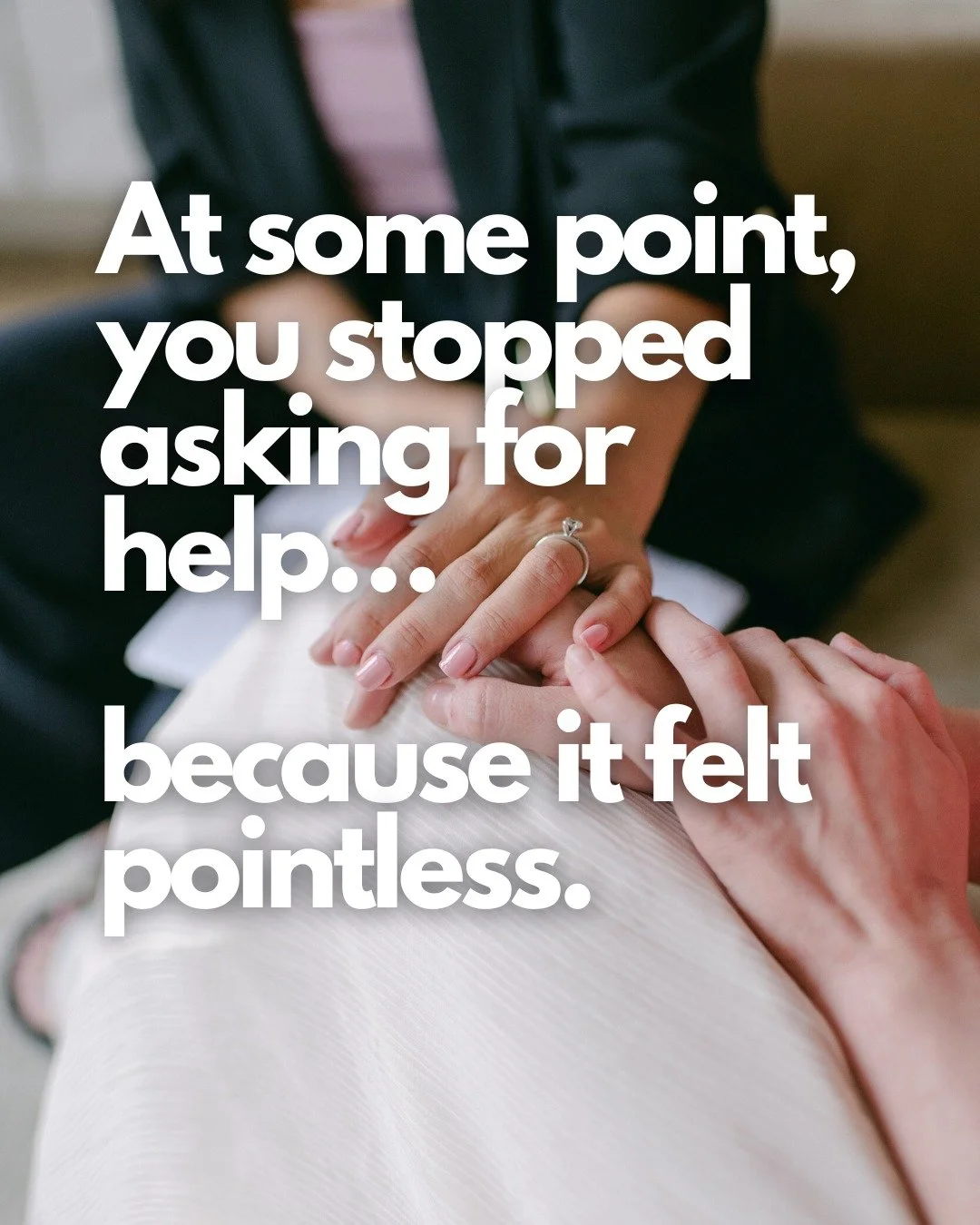 At first, you asked.
You explained.
You hoped people would show up.

And then&hellip; they didn&rsquo;t.
Or they did, but not in the way you needed.

So you adapted.
You stopped asking.
You carried it alone.

Not because you wanted to
But because it 