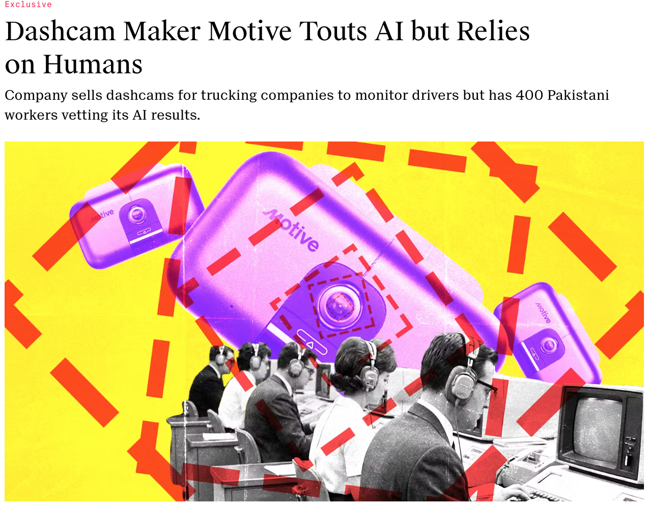 Dashcam Maker Motive Touts AI but Relies on Humans (The Information, Jan. 2026)