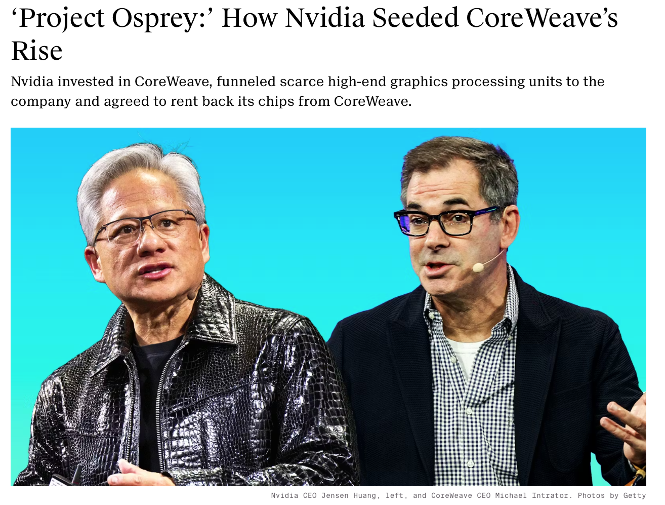 How Nvidia Seeded CoreWeave's Rise (March 2025, The Information)
