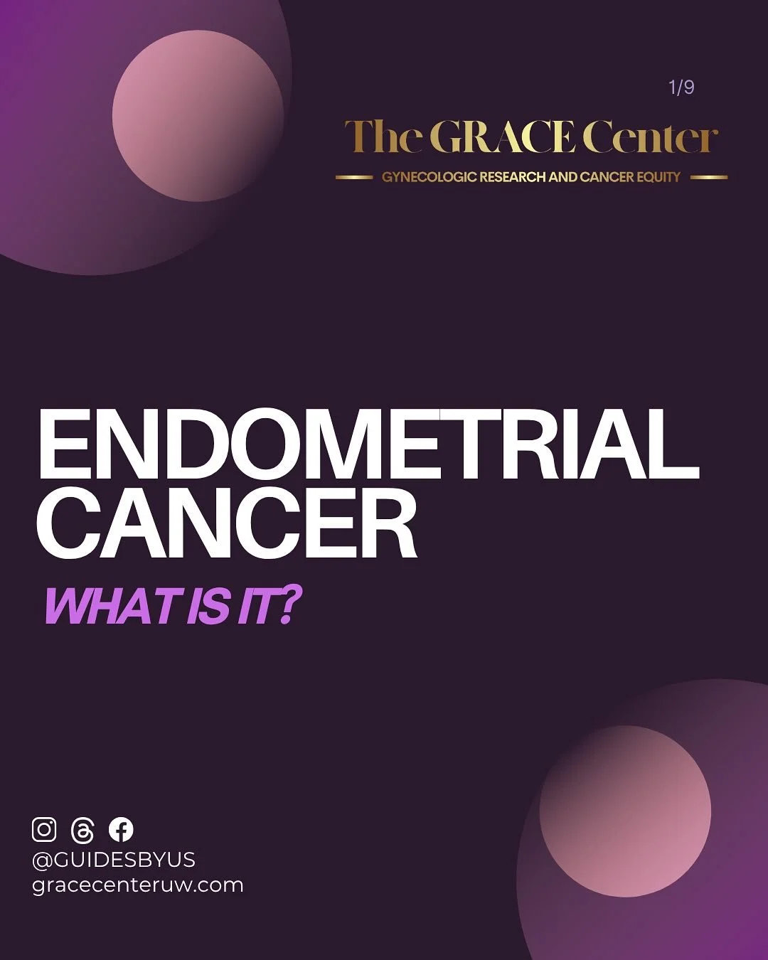 We’re back with a refresher! What is endometrial cancer? 🤔
Check out our post to find out and take our quiz at the end to determine your risk! 
#endometrialcancer #gyn #gynecology #blackhealthmatters