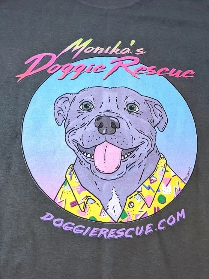 Monika's Doggie Rescue tee printed by Louie's