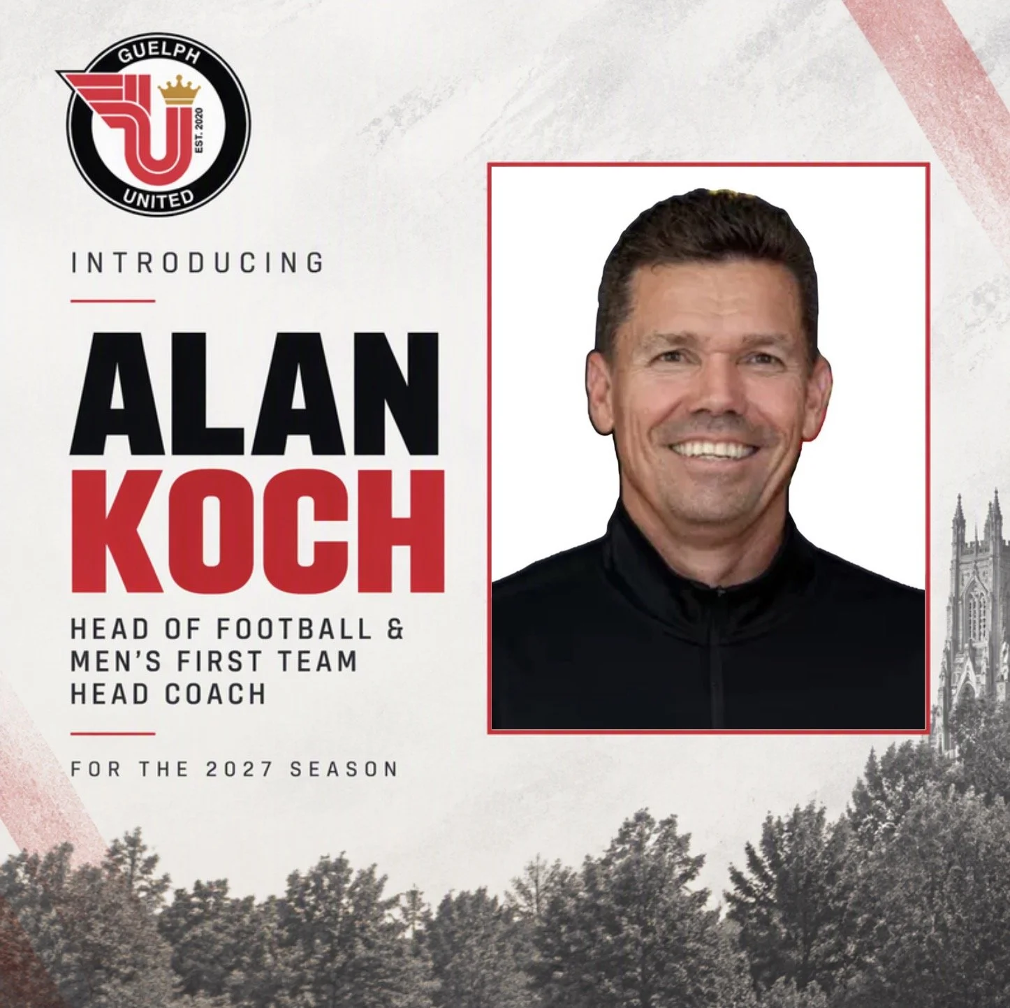 Alan Koch is back as Guelph United Men’s Head Coach for 2027 season