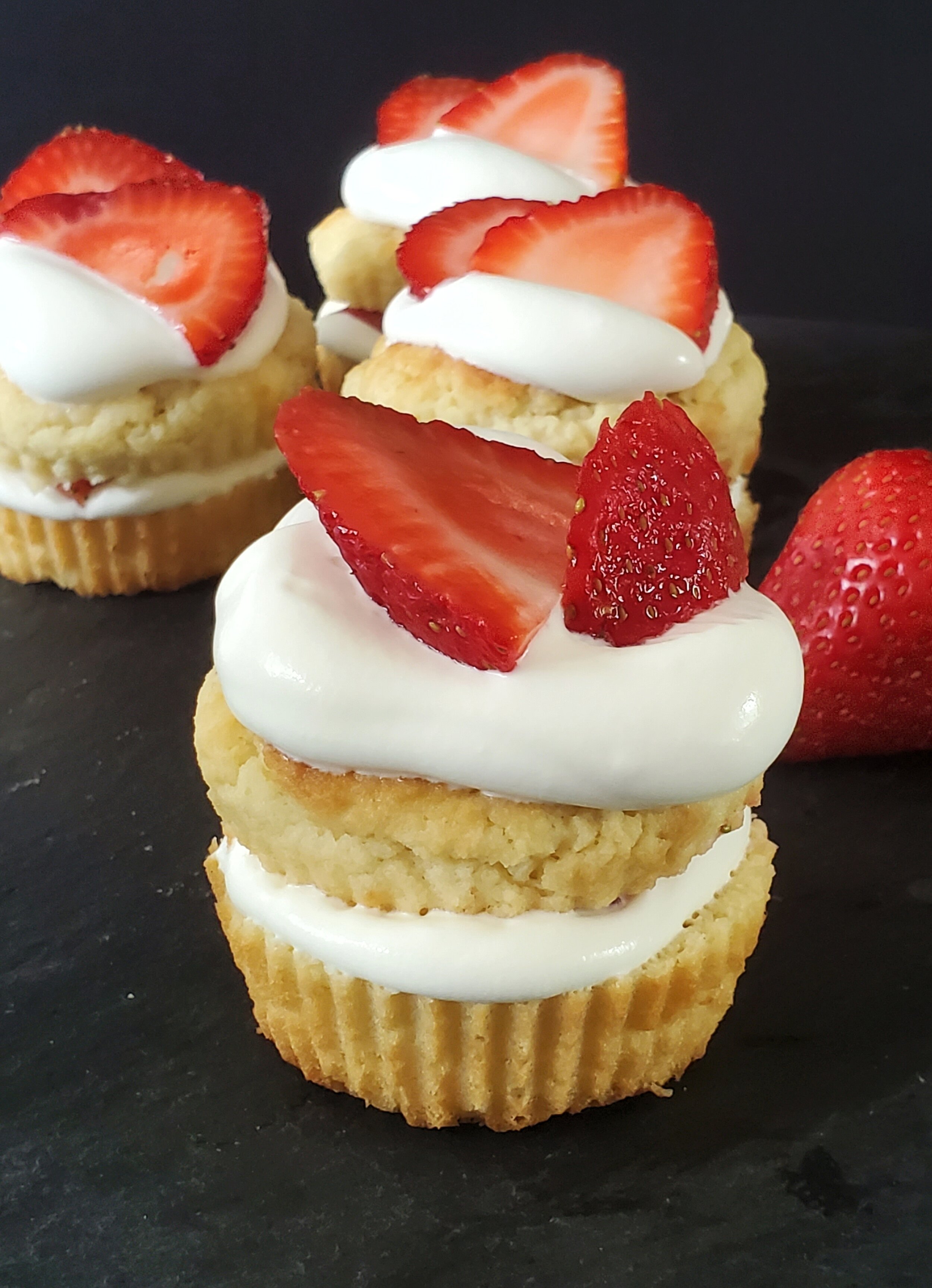 Keto Strawberry Shortcake Cupcakes