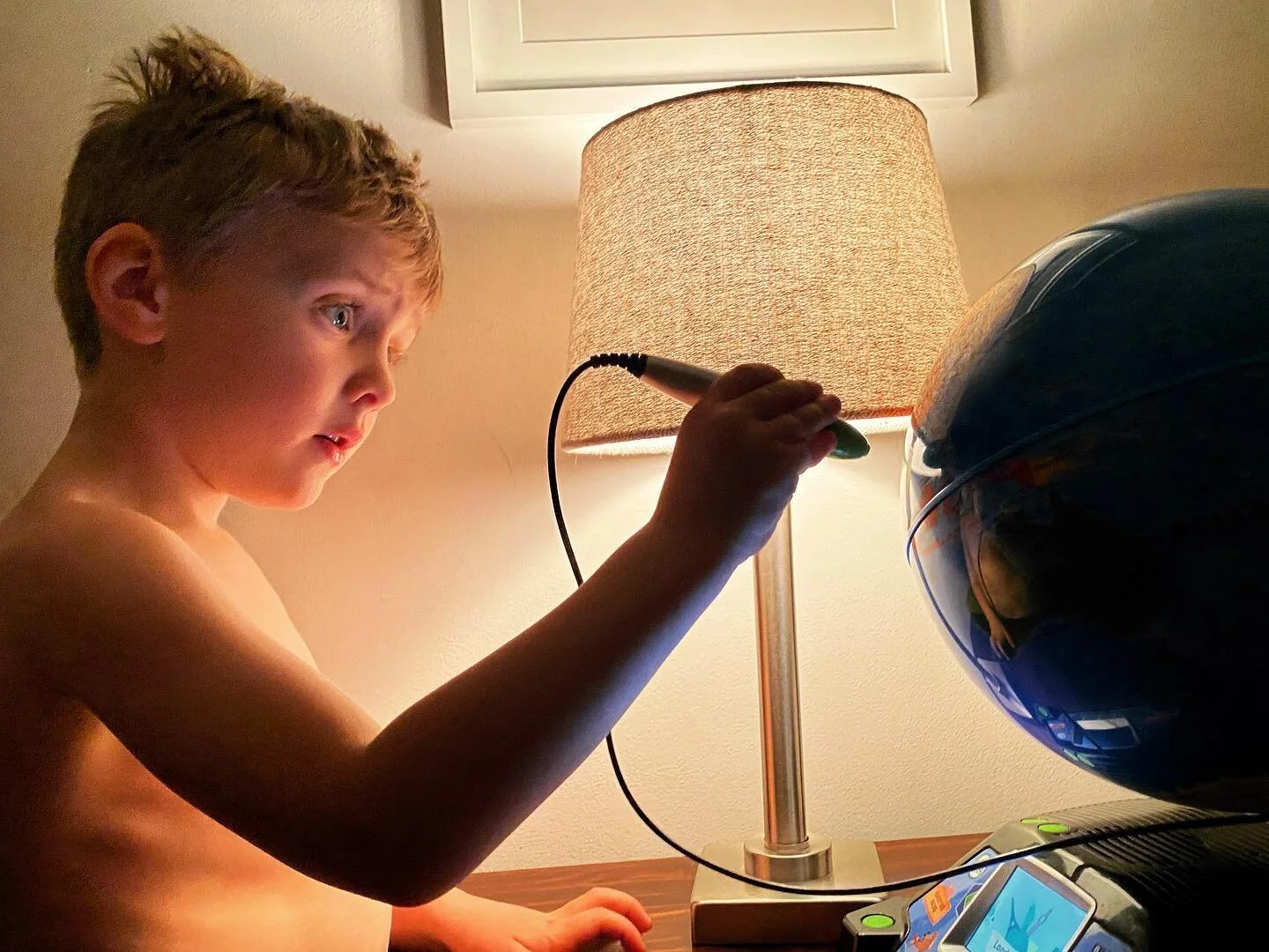 When I was a kid, I’d spin my globe and think about all the amazing places I might visit someday. Now, I get to watch as Thomas does the same thing. He tells me about his geographical discoveries and asks to hear my stories of places like the S