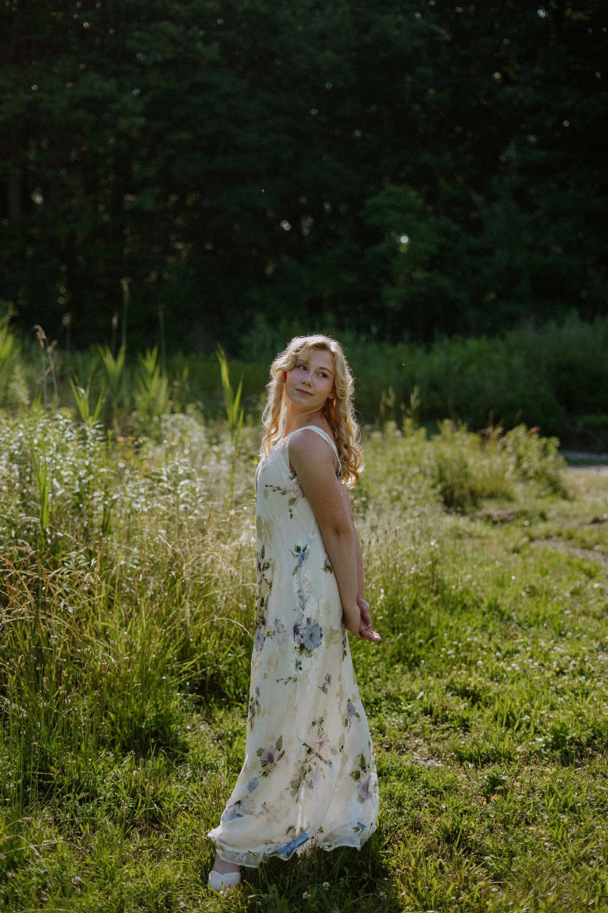 White Floral Dress - Day Rental