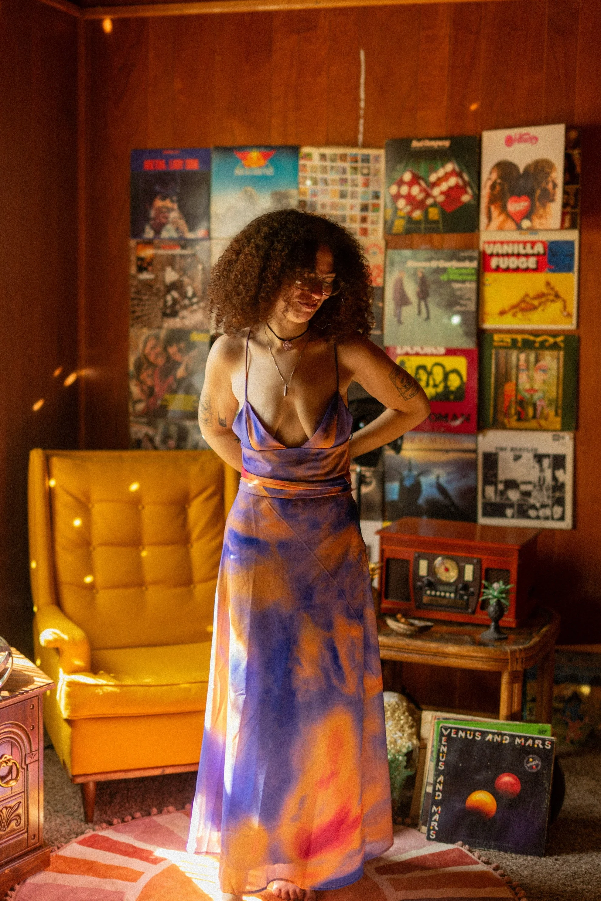 Purple/Orange Tie-Die Dress - Day Rental