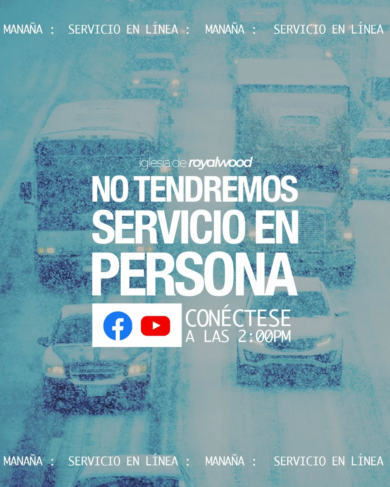 ⚠️ Aviso Importante ⚠️
Debido a la tormenta de fr&iacute;o y a las condiciones peligrosas de las carreteras por el congelamiento, no tendremos servicio presencial.

👉 S&iacute; tendremos nuestro servicio en l&iacute;nea a las 2:00 p.m. 
Con&eacute;c
