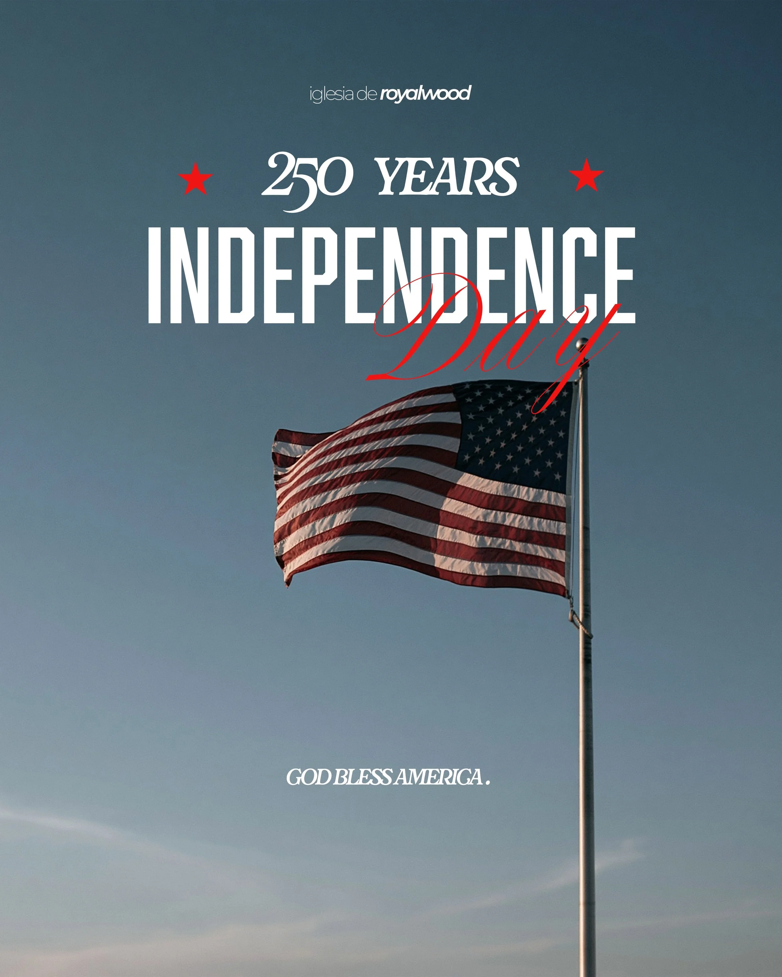Damos gracias a Dios por esta gran naci&oacute;n donde tenemos la libertad de servir a Dios libremente. 
Hoy celebramos 250 a&ntilde;os de este pa&iacute;s donde fue fundado con principios cristianos y donde se dice En Dios Confiamos. 

Happy 4th of 