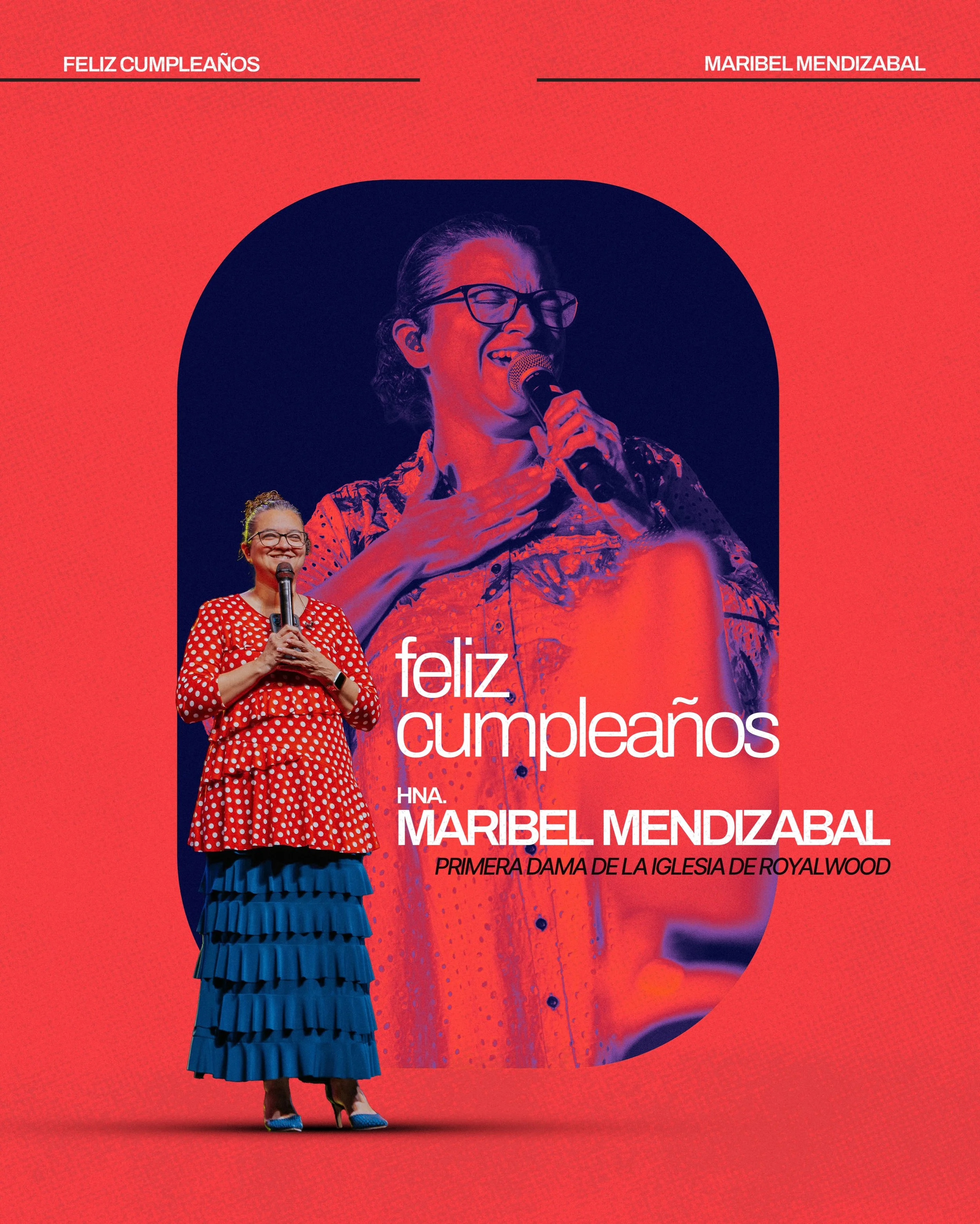 Hoy es el cumplea&ntilde;os de la primera dama de la Iglesia de Royalwood, nuestra hermana Maribel. Que Dios siga bendiciendo su ministerio y su vida.  Gracias por todo lo qu&eacute; hace en la iglesia! Feliz Cumplea&ntilde;os!!