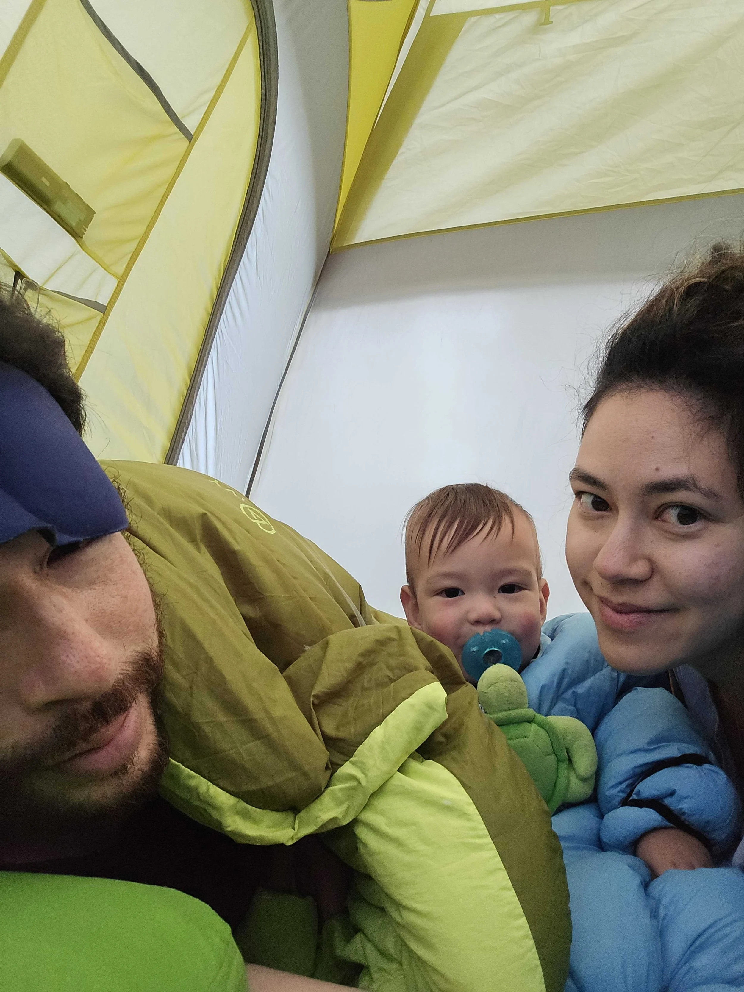 First backpacking trip, RMNP. One year old.