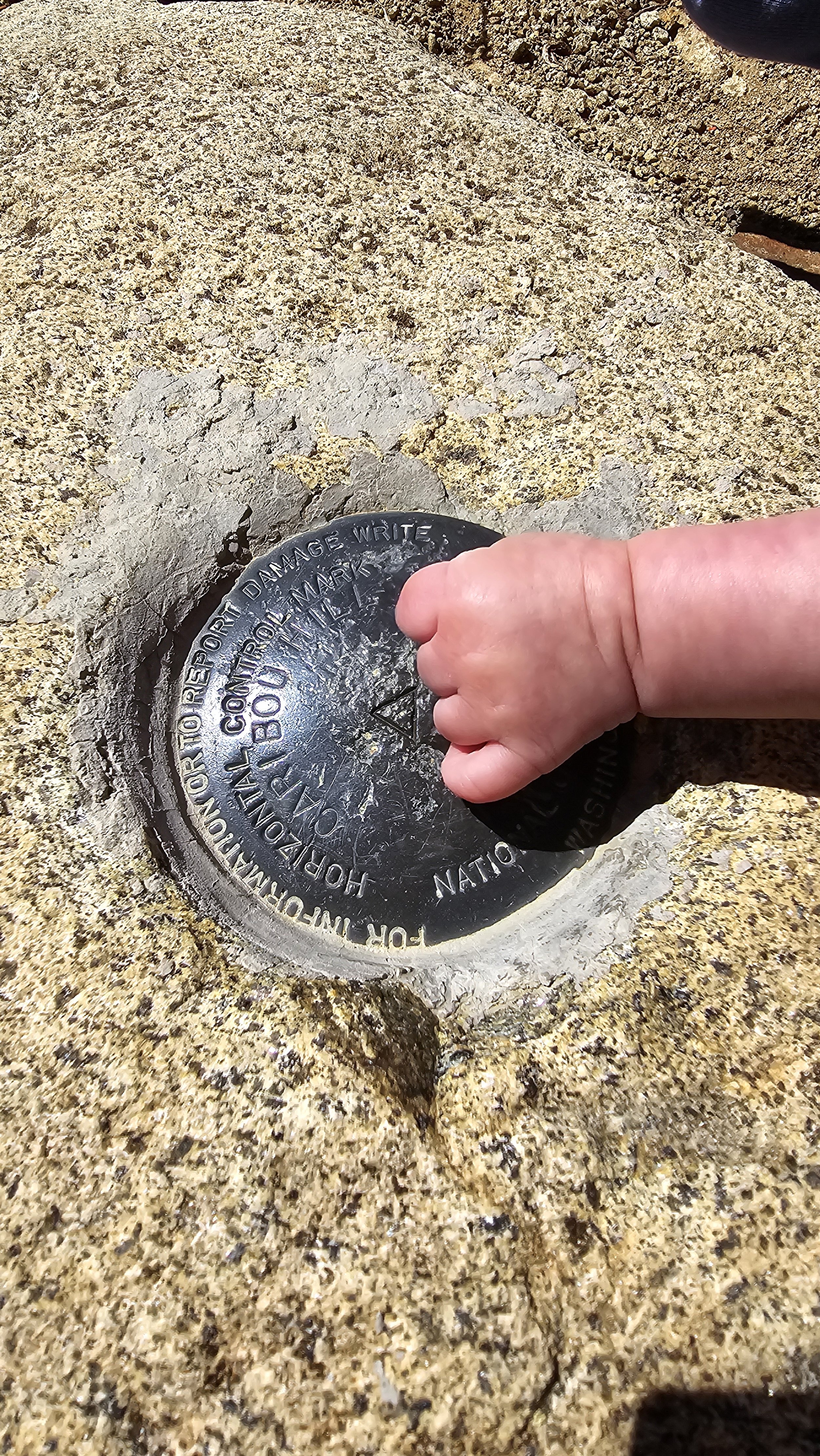 First summit--Caribou Hill!! 2 months old.